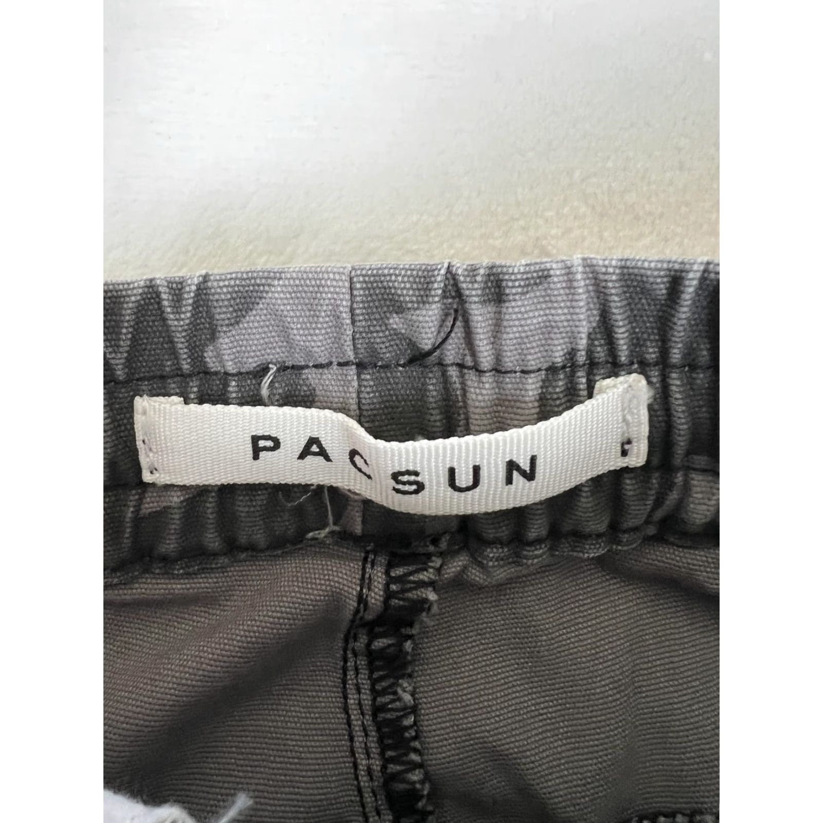 Pacsun PacSun Cargo Pants Mens Small Gray Camo Regular Fit Elastic Waist Drawcord Size US 29 - 3 Thumbnail