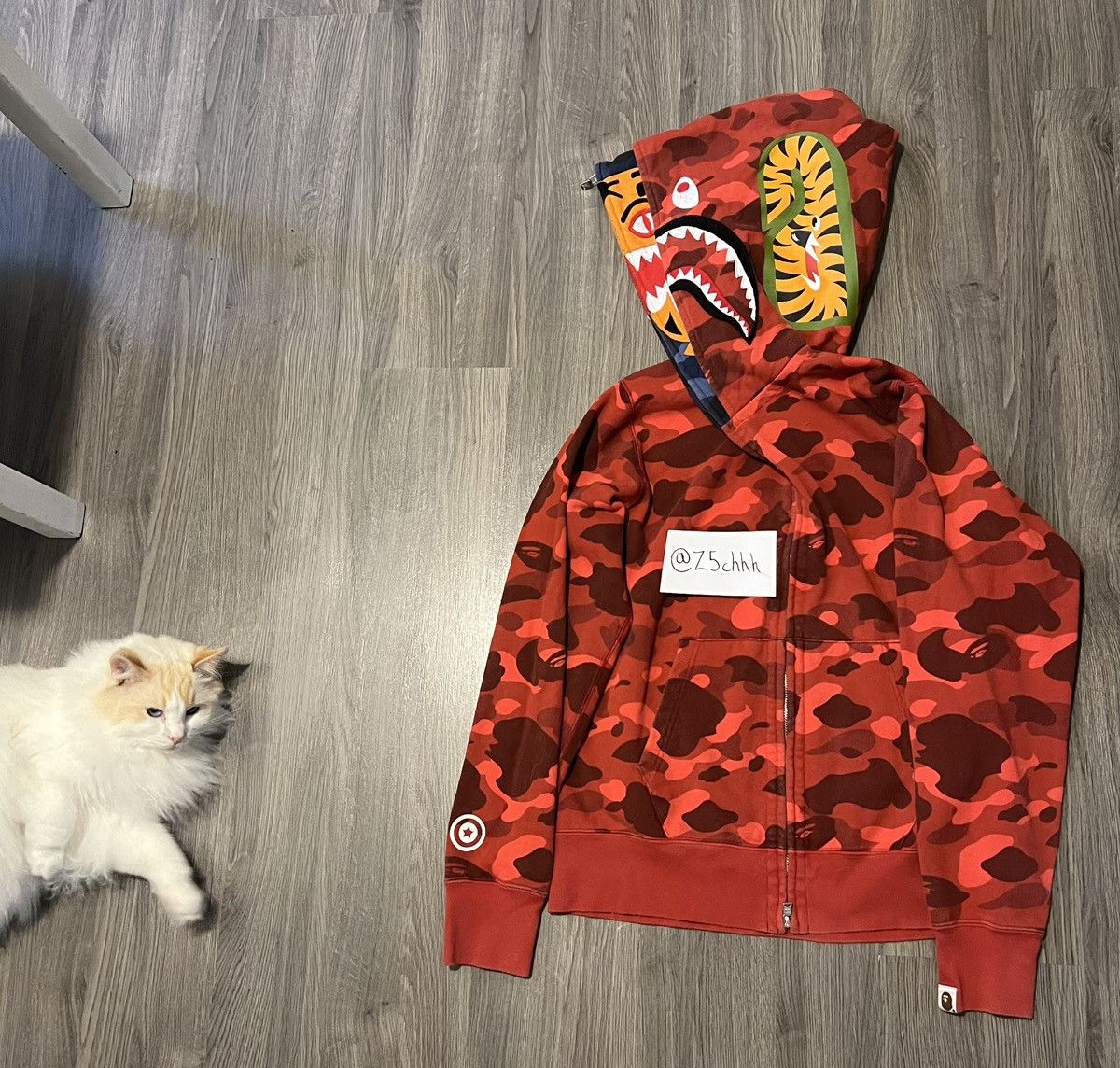 Bape BAPE Camo Tiger Shark Wide Full Zip Double Hoodie Size US M / EU 48-50 / 2 - 11 Thumbnail