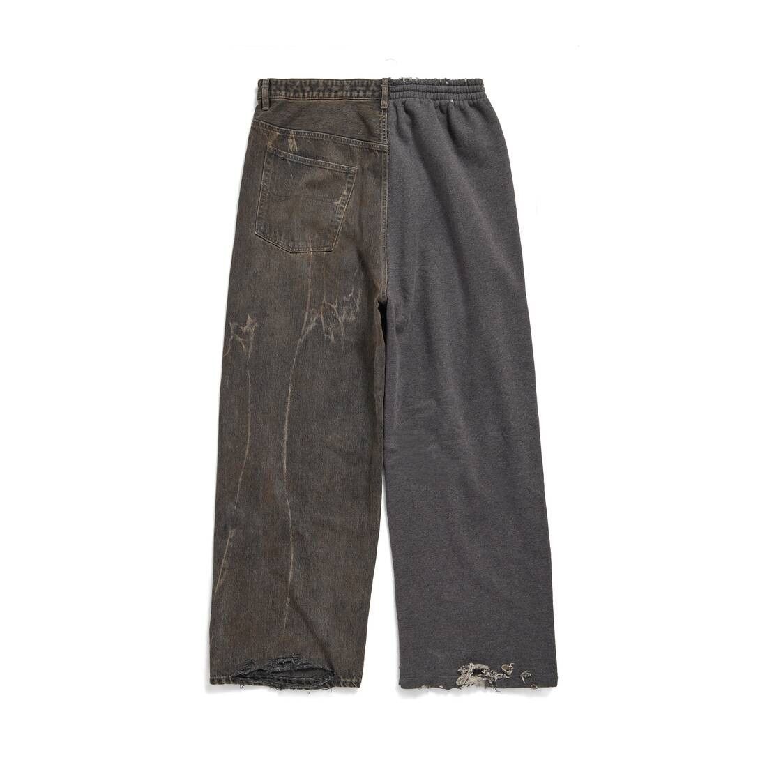 Balenciaga o1tr1nto0725 Hybrid Baggy Pants in Dark Brown/Dark Grey Size US 32 / EU 48 - 6 Thumbnail