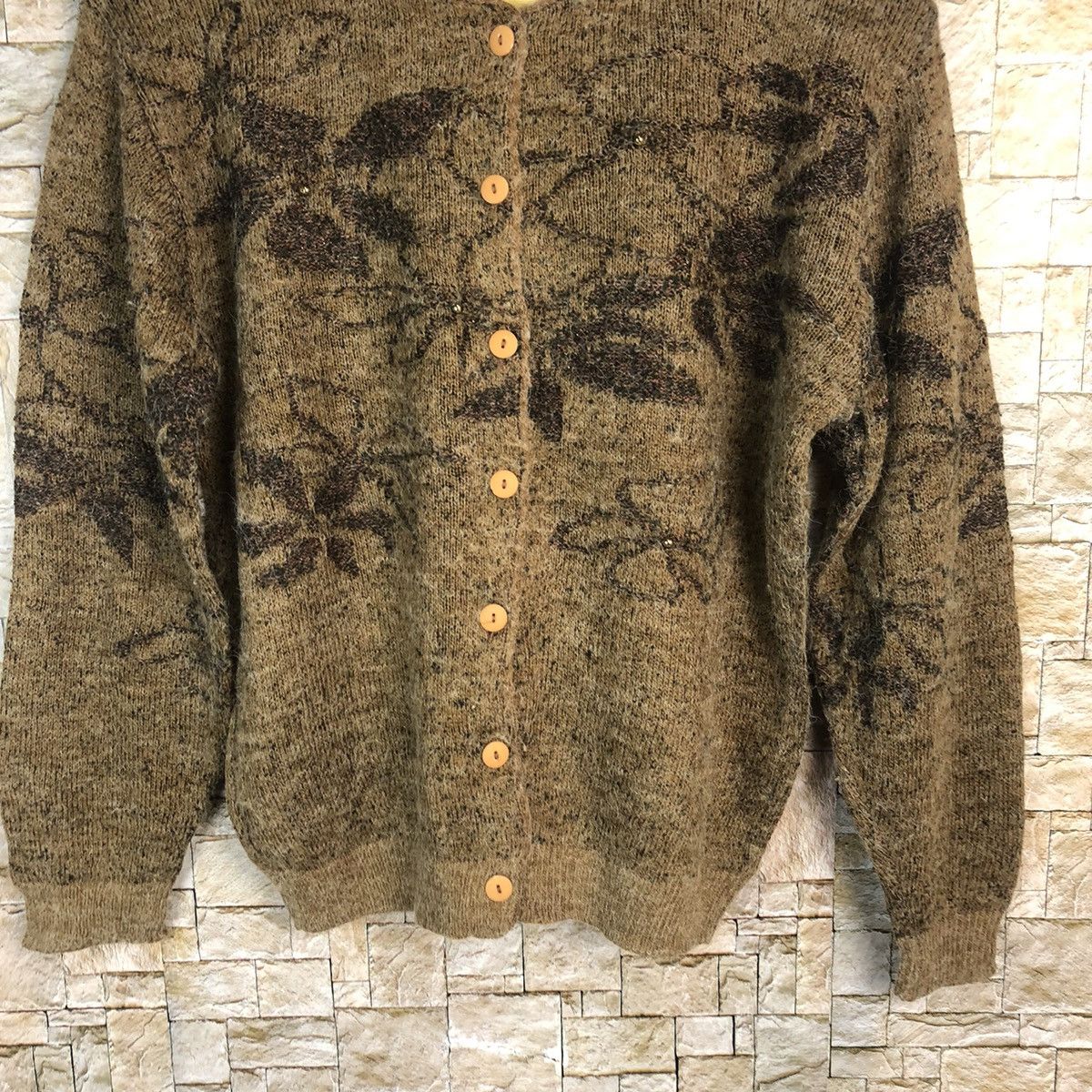 Japanese Brand Velve Brown mohair vintage Cardigan Knitwear #A763 Size S / US 4 / IT 40 - 3 Thumbnail