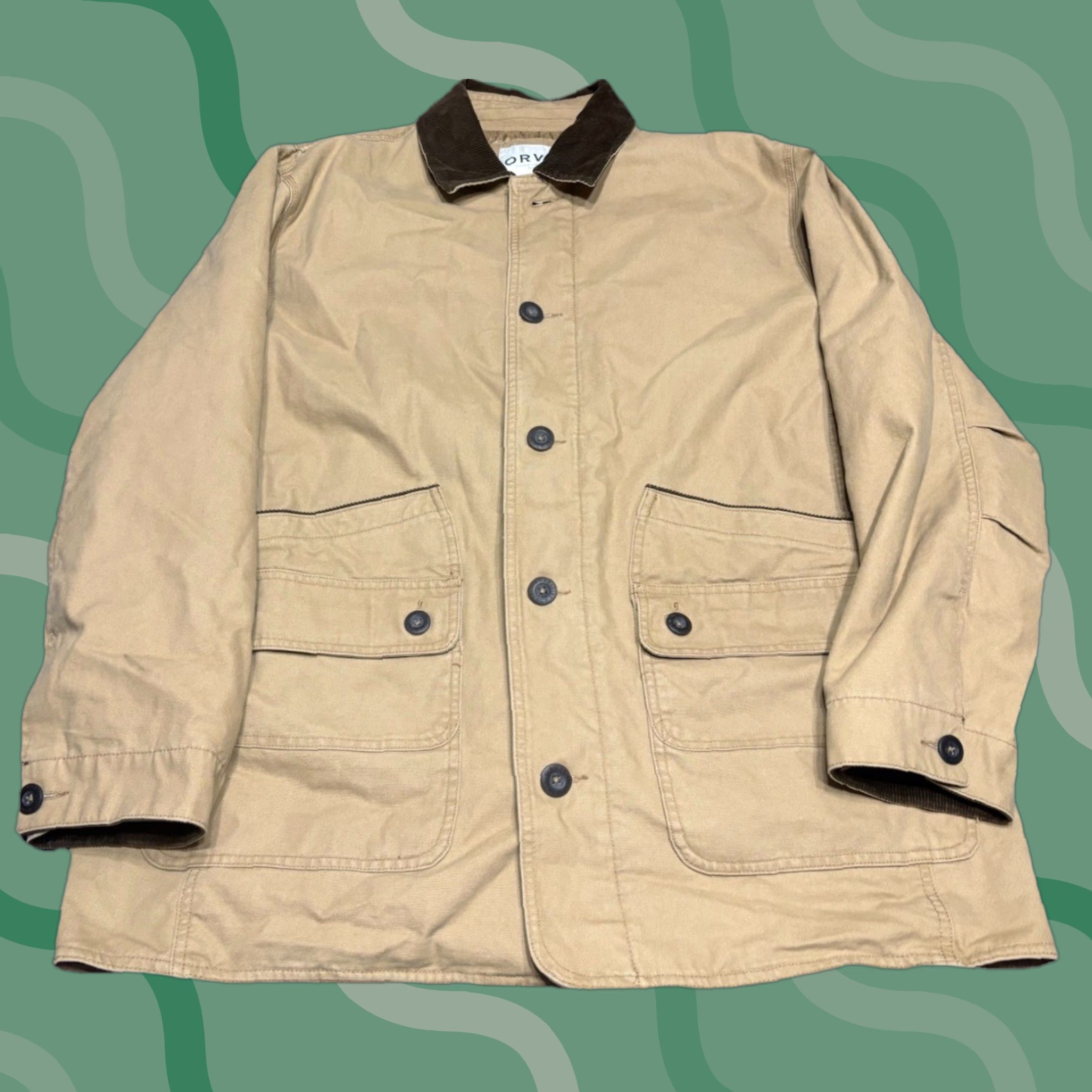 Orvis VTG Orvis Chore Coat Jacket Men’s XL Quilted Lining Field Hunting Utility Beige Cotton Canvas Military Lined Active Men Size US XL / EU 56 / 4 - 1 Thumbnail