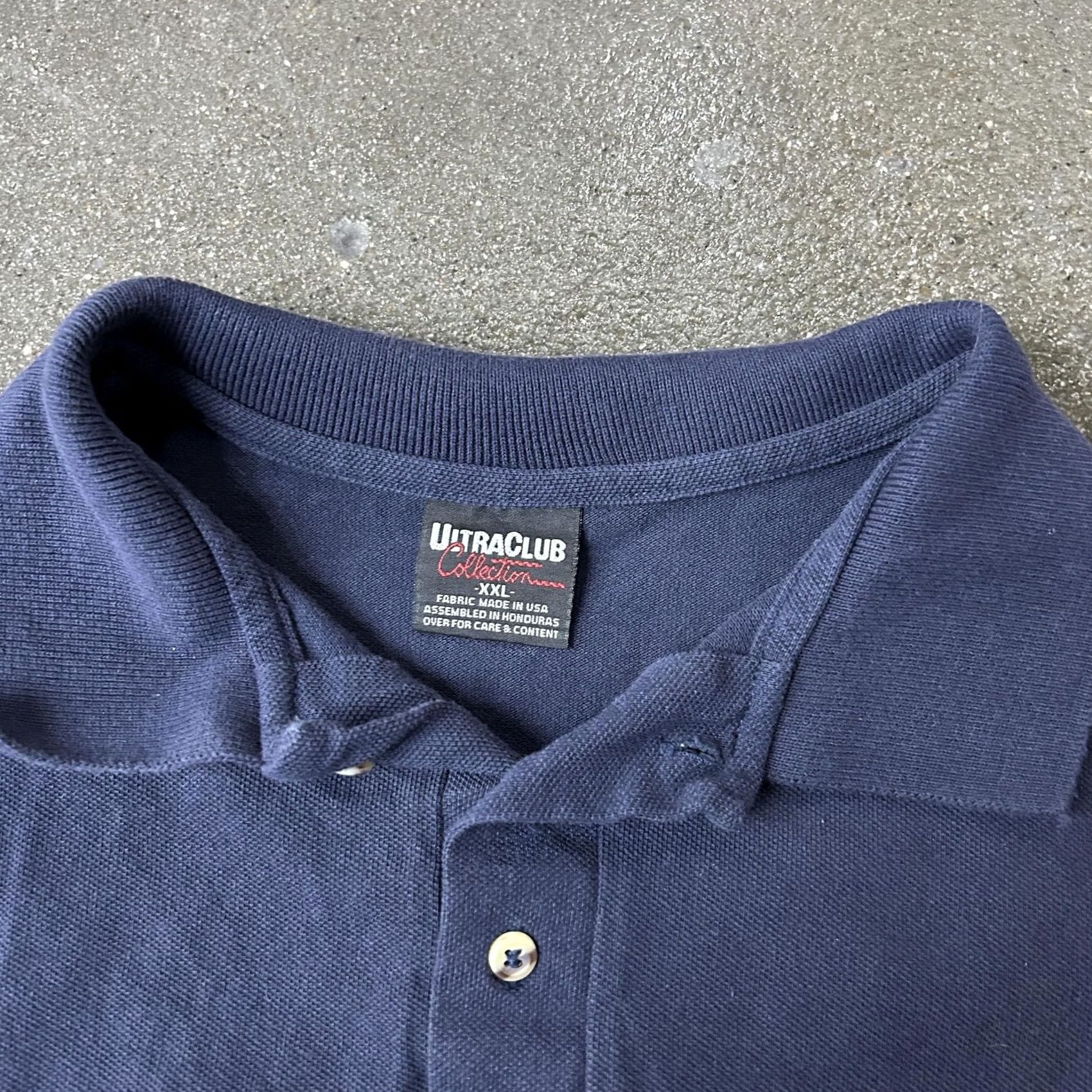 Vintage UltraClub Collection Polo Shirt Mens 2XL Navy Blue Pique Short Sleeve Casual Shirt Size US XXL / EU 58 / 5 - 2 Thumbnail