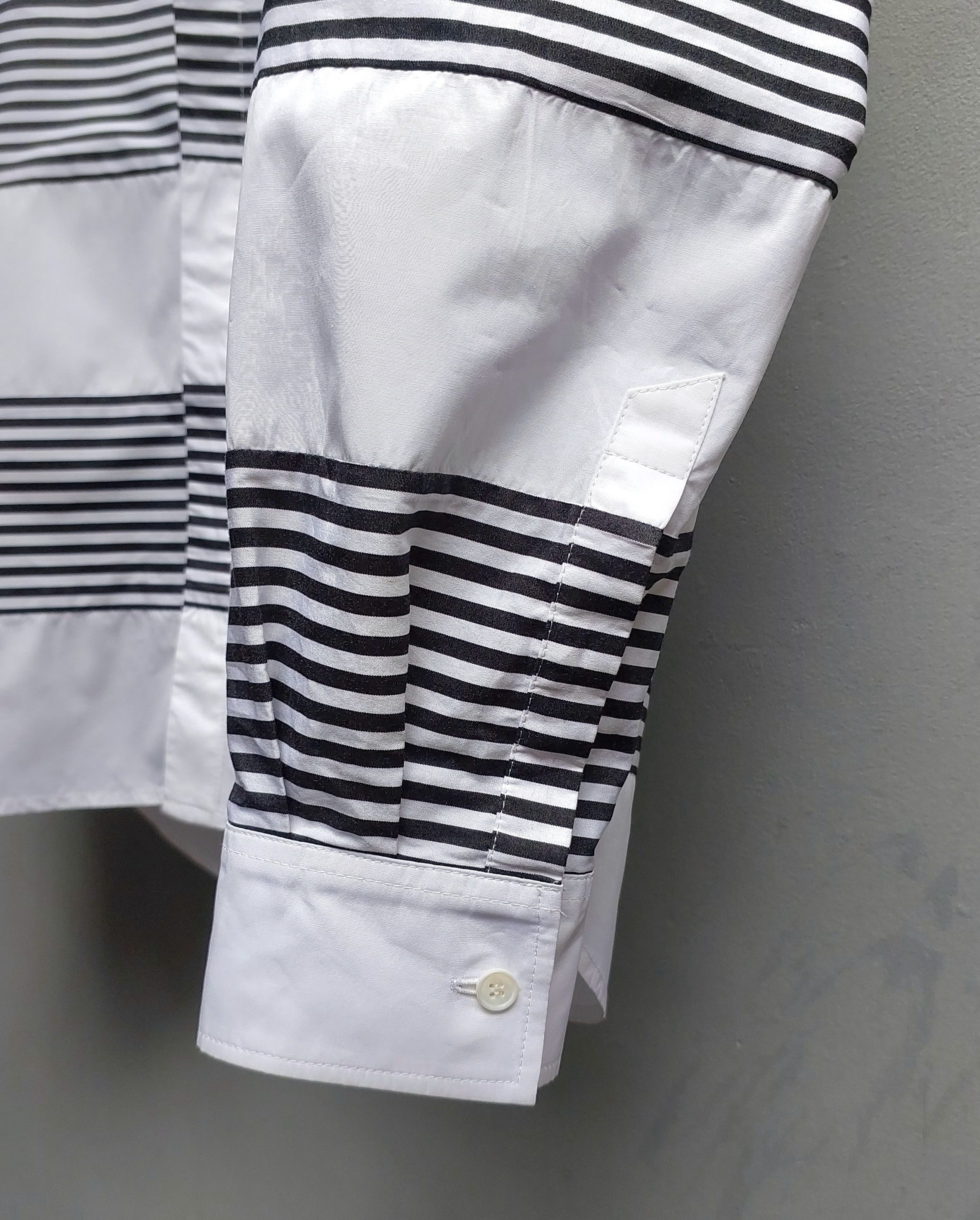 Juun.J Juun J Striped Panel Button-Down Shirt Size US S / EU 44-46 / 1 - 9 Thumbnail