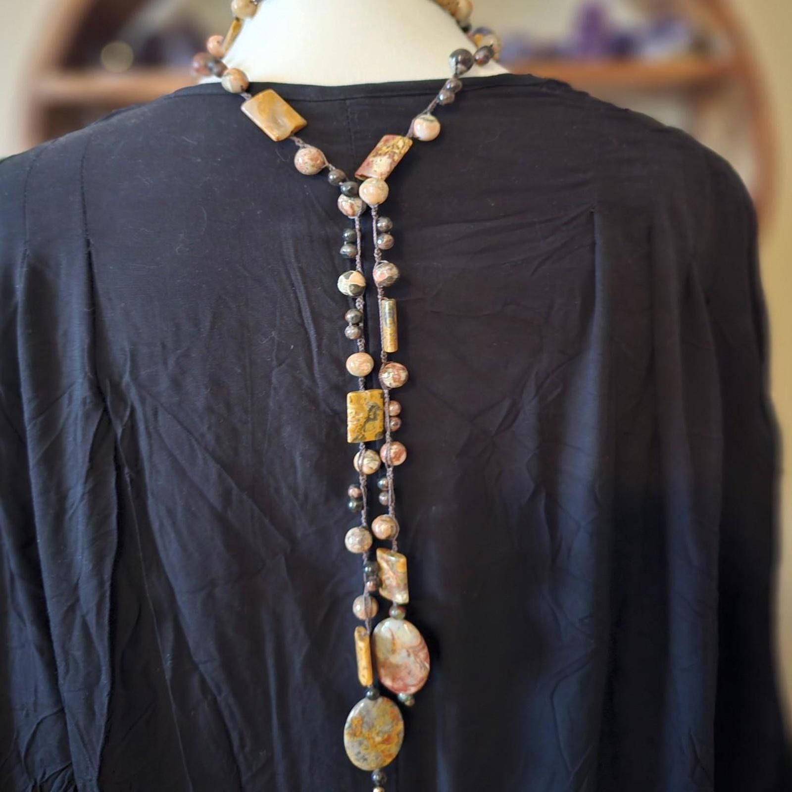 Designer Handmade Gemstone Lariat Style Necklace Size ONE SIZE - 6 Thumbnail