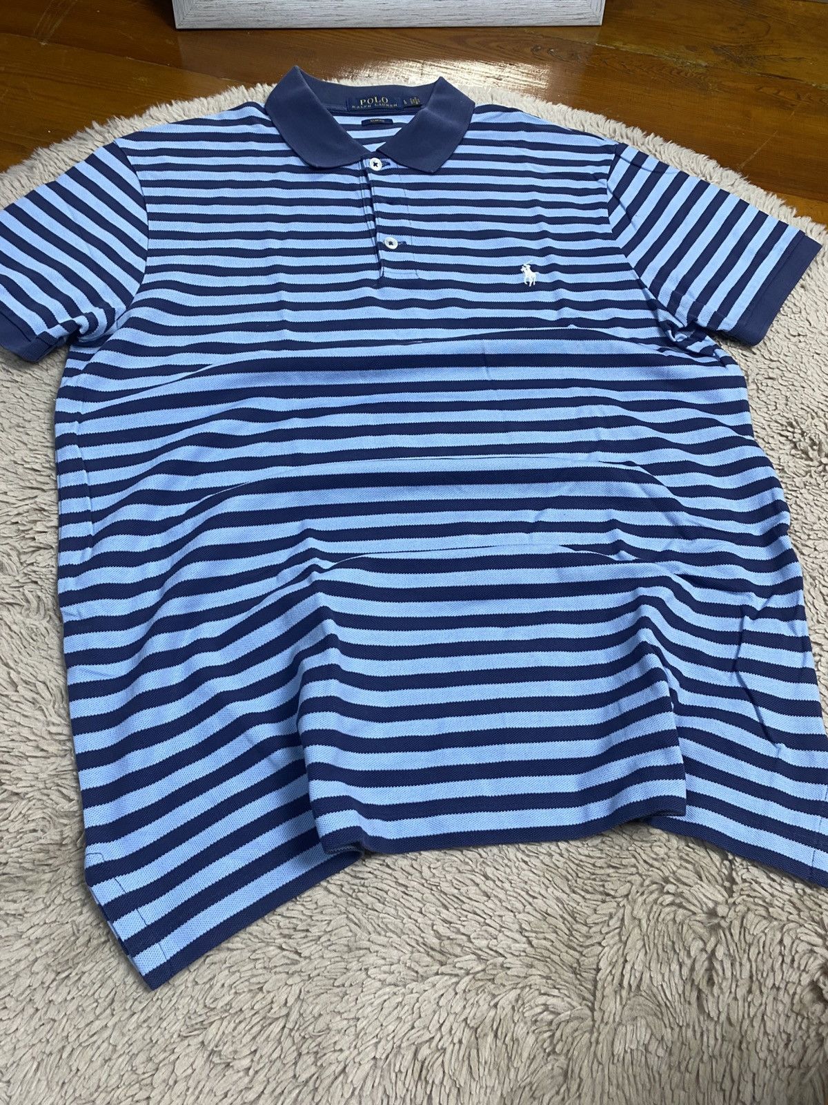 Polo Ralph Lauren Polo Ralph Lauren Men's White Striped Slim Fit Polo Shirt L Size US L / EU 52-54 / 3 - 2 Thumbnail