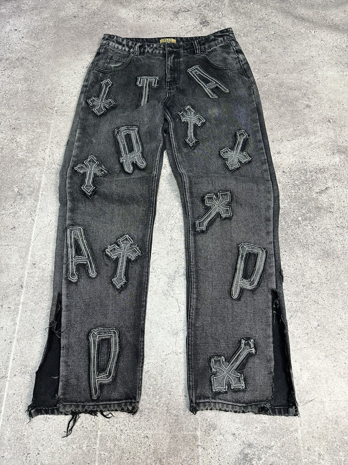 Vintage Vintage Trap Denim Jeans Chrome Hearts Style Big Logo Size US 31 - 3 Thumbnail