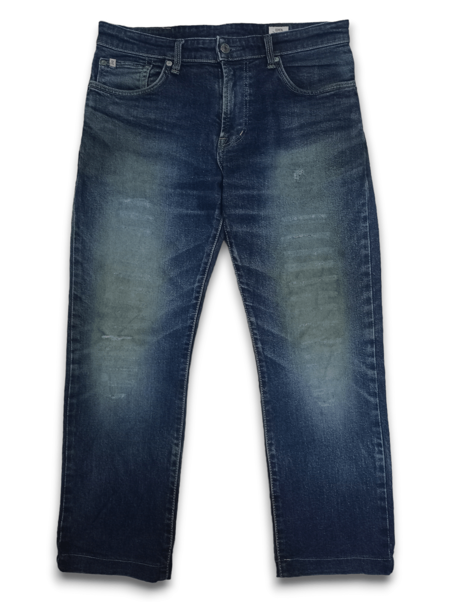 Edwin Vintage Japan Edwin ED03 Blue Wash Distressed Jeans 32x25 Size US 32 / EU 48 - 1 Thumbnail