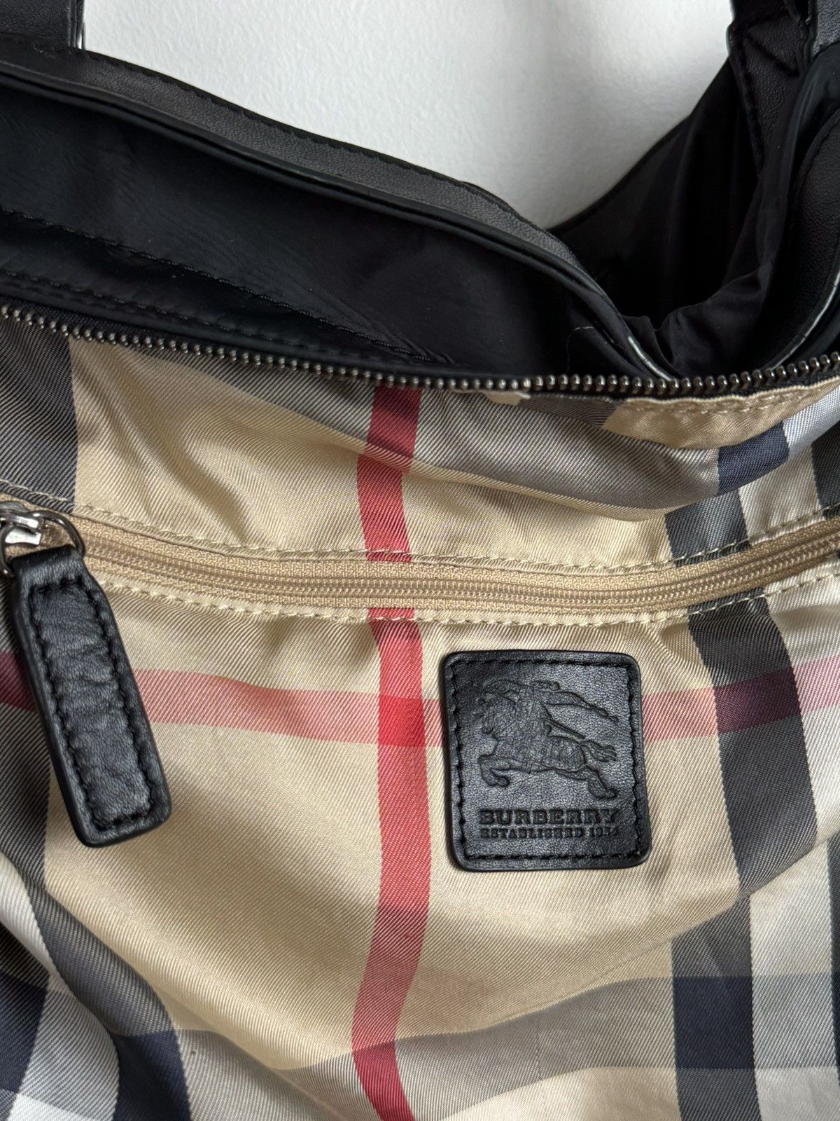 Burberry Nylon leather bag Burberry Nova Check y2k original item Size ONE SIZE - 6 Thumbnail