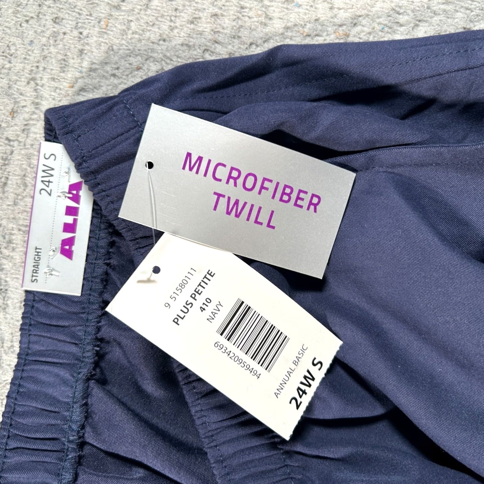 Vintage VINTAGE Alia Pants Women Plus Petite 24W Blue Microfiber Twill Straight Leg Stretch NWT Size 42" / US 20 - 5 Thumbnail