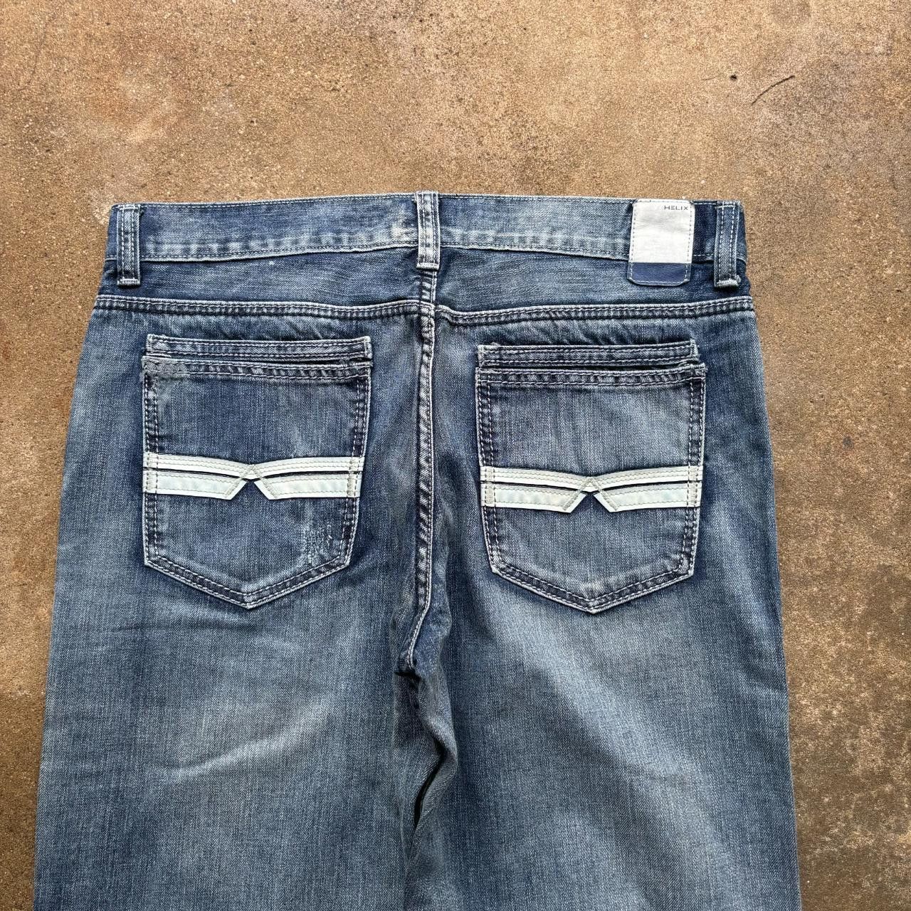 Helix Helix Light Wash Wide Baggy Jeans with Back Pocket Detailing Size US 34 / EU 50 - 4 Thumbnail