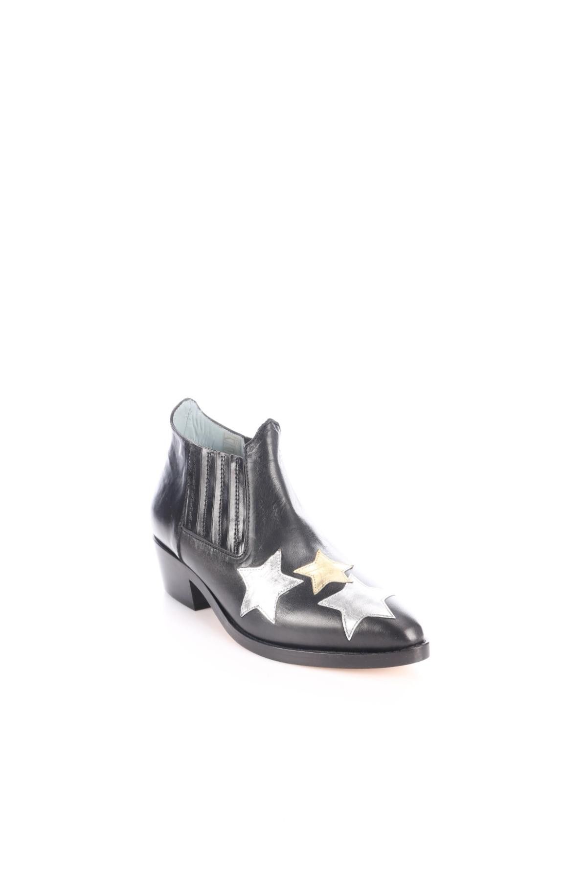 Chiara Ferragni Leather Ankle Boots Star Patches Size US 7 / IT 37 - 2 Thumbnail