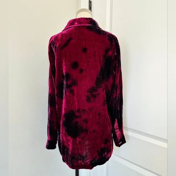 Vintage John Mark Precious Gems Burgundy Collared Long Sleeve Top Size S / US 4 / IT 40 - 4 Thumbnail