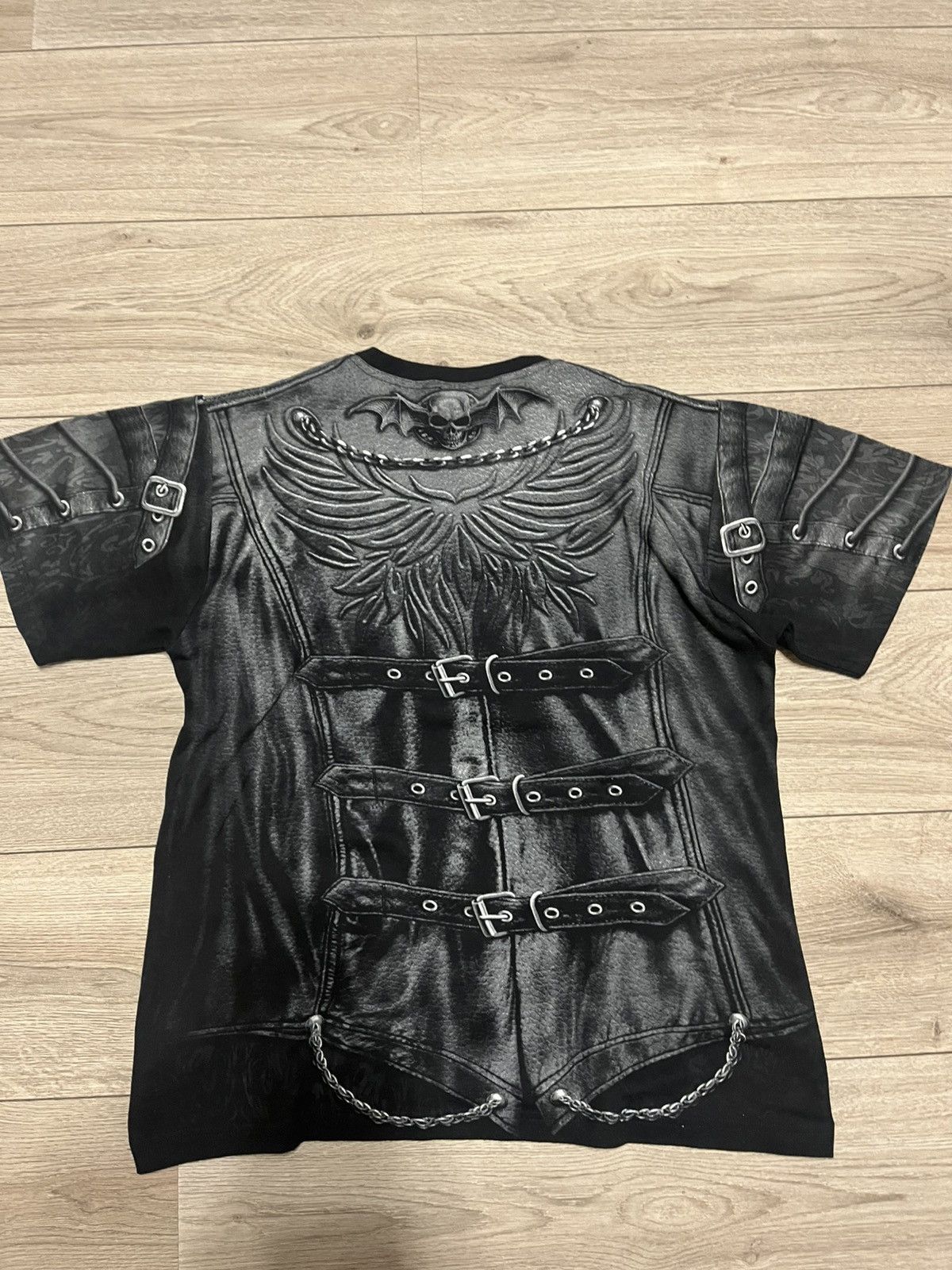 Vintage Mens All Over Print AOP Y2K 2000s Cyber Goth T Shirt Size US L / EU 52-54 / 3 - 6 Thumbnail
