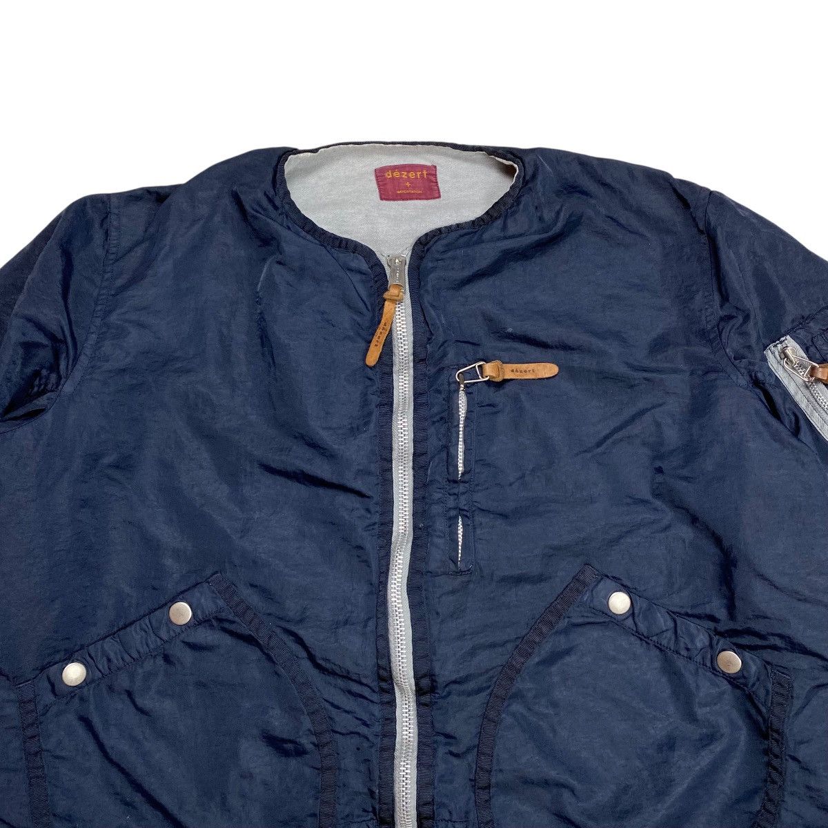 Dezert Rare Vintage Dezert + Collarless Bomber Jacket Boxy Fit Size US L / EU 52-54 / 3 - 2 Thumbnail