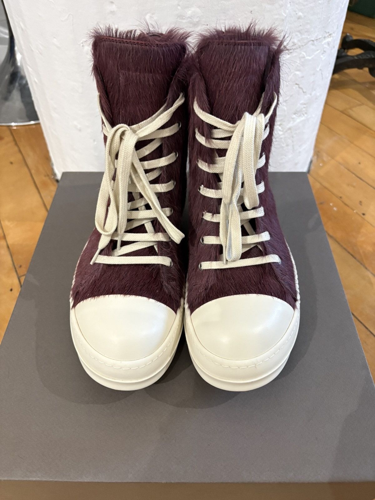 Rick Owens Rick Owens FW23 "Luxor" Amethyst pony hair ramones Size US 9.5 / EU 42-43 - 8 Thumbnail
