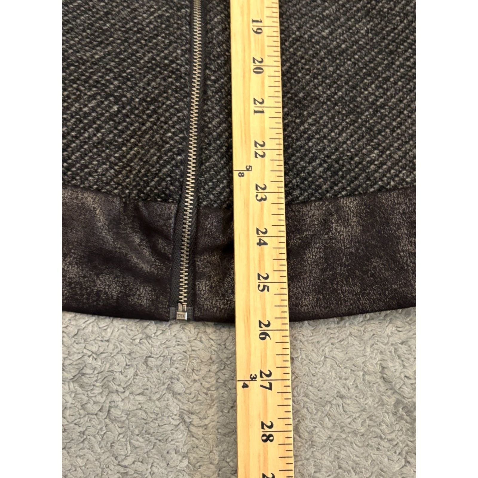 DKNY DKNY Jeans Full Zip Jacket Womens XL Cropped Black Gray Wool Blend Casual Size 40" / US 18 - 4 Thumbnail
