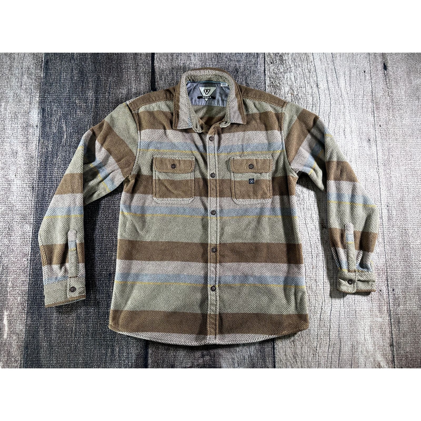 Vissla Vissla Eco-Zy Polar Flannel Men's Striped Shacket Large Size US L / EU 52-54 / 3 - 1 Thumbnail