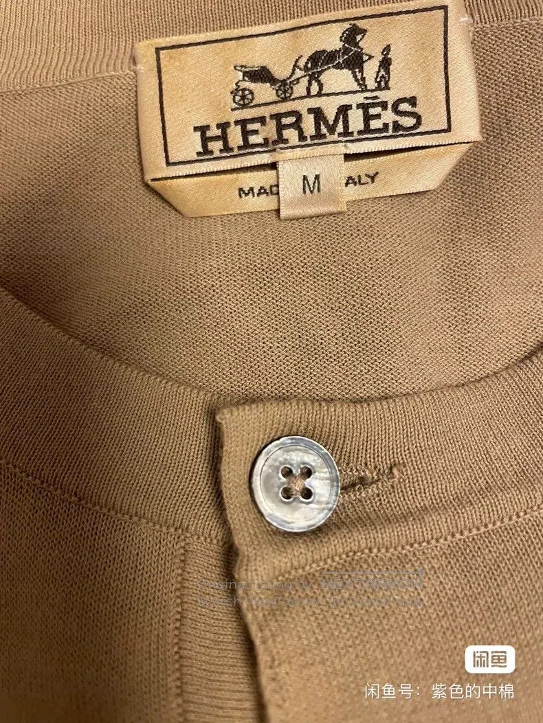Hermes Hermes Knitted short-sleeve t-shirt (Henley collar) Size US M / EU 48-50 / 2 - 4 Thumbnail