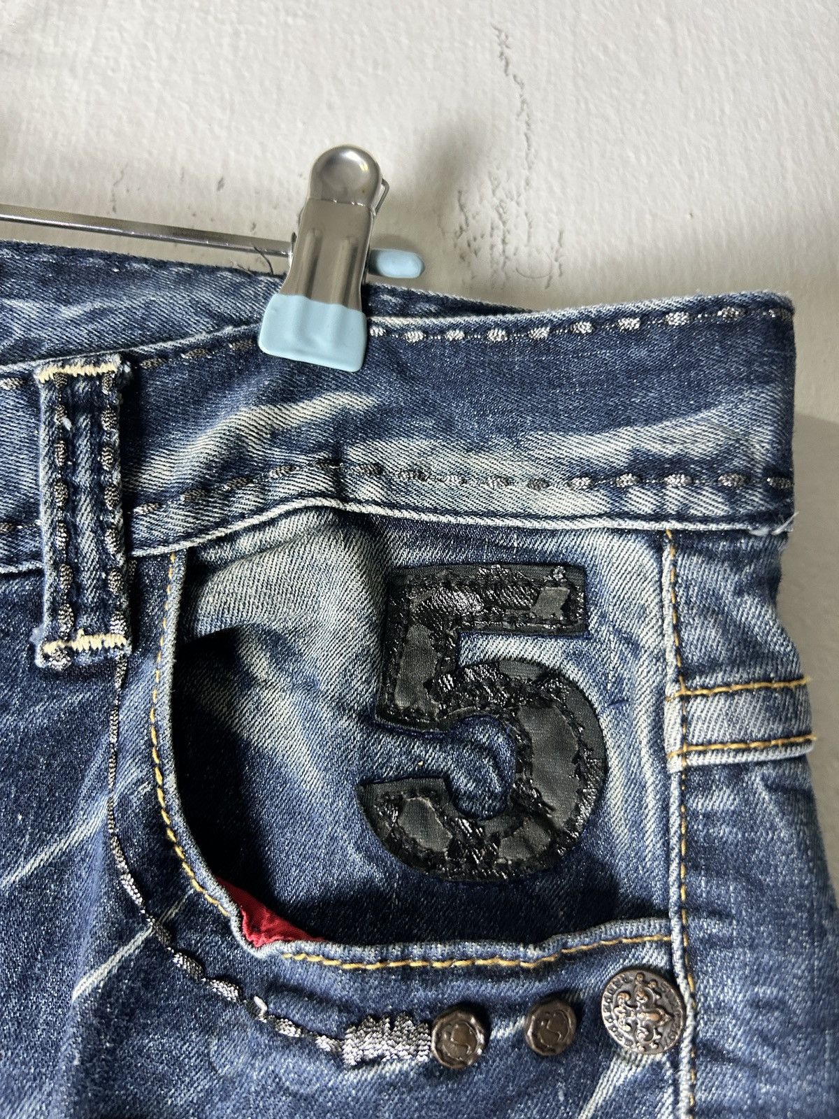If Six Was Nine Red Pepper Union Jack Punk Flare Jeans Size US 36 / EU 52 - 11 Thumbnail