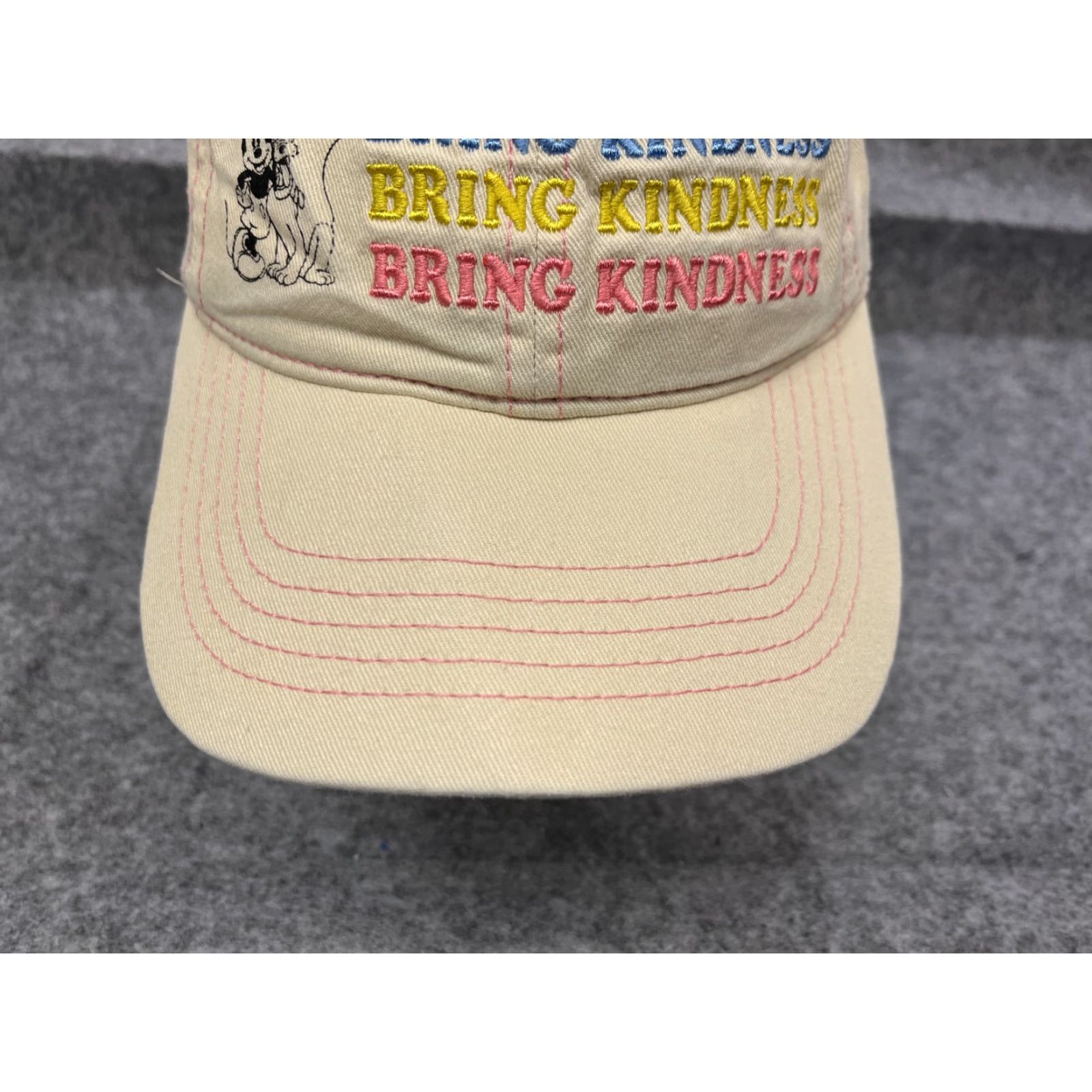 Disney Disney Hat Cap Strap Back Adult Ivory Cotton Mickey Mouse Pluto Cap Hat Disney Shirt? Size ONE SIZE - 3 Thumbnail
