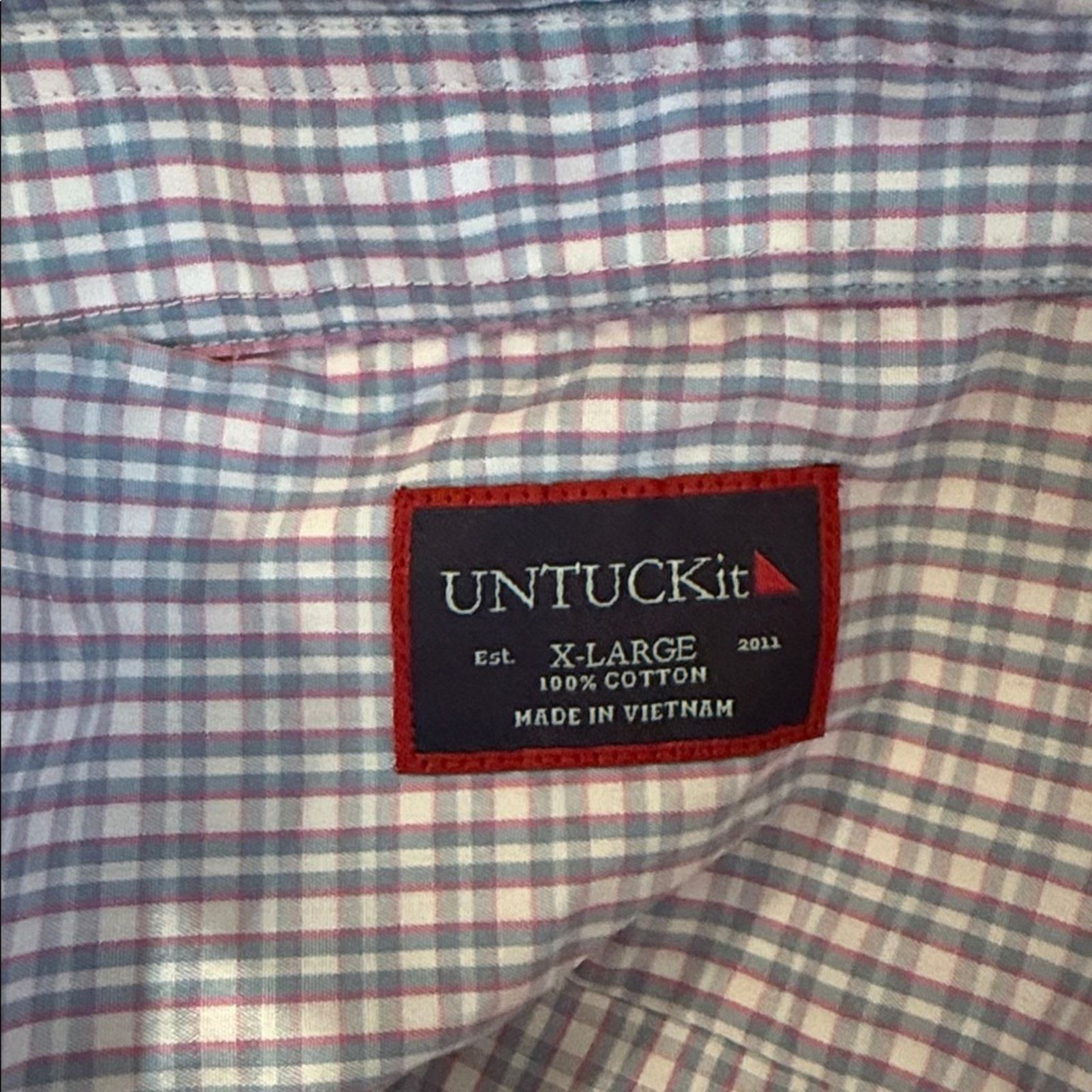 UNTUCKit UNTUCKit Men's Blue and Pink business classic Plaid Shirt XL Size US XL / EU 56 / 4 - 3 Thumbnail
