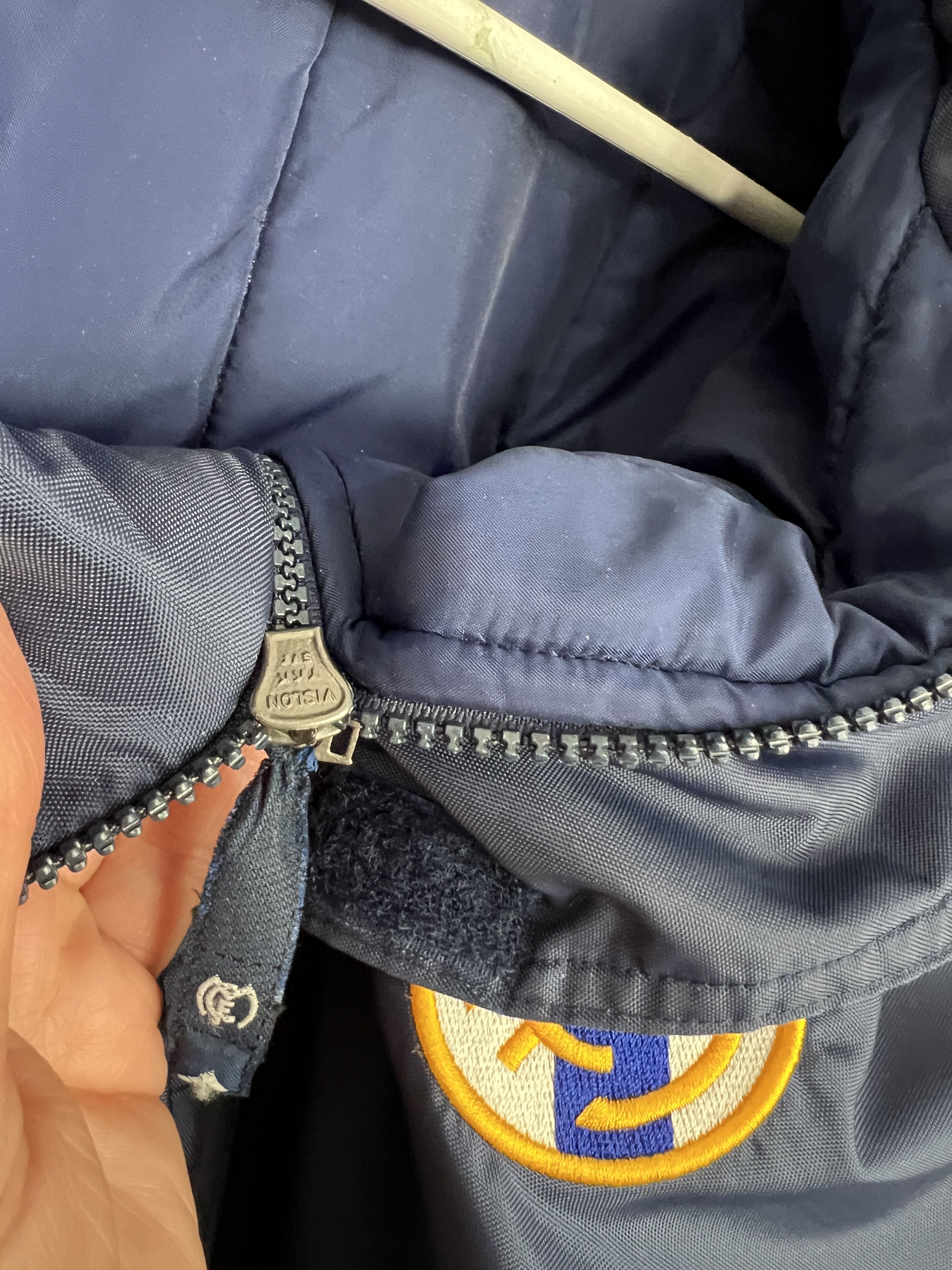Adidas Vintage 90's Adidas Real Madrid Football Blue Bomber Jacket Size US S / EU 44-46 / 1 - 5 Thumbnail