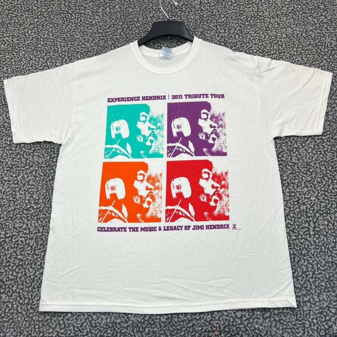 Gildan Vintage Experience Jimi Hendrix Shirt Men XL White Gildan Size US XL / EU 56 / 4 - 1 Thumbnail