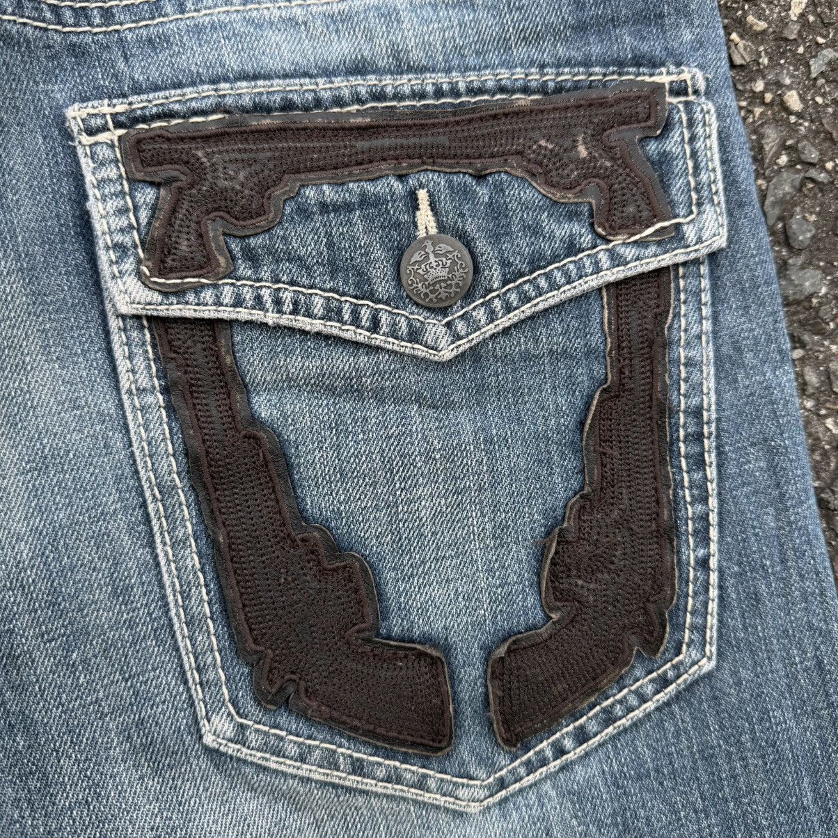 Japanese Brand W31 VINTAGE TRIM FLARE FADED DENIM JEAN PANTS Size US 31 - 16 Thumbnail