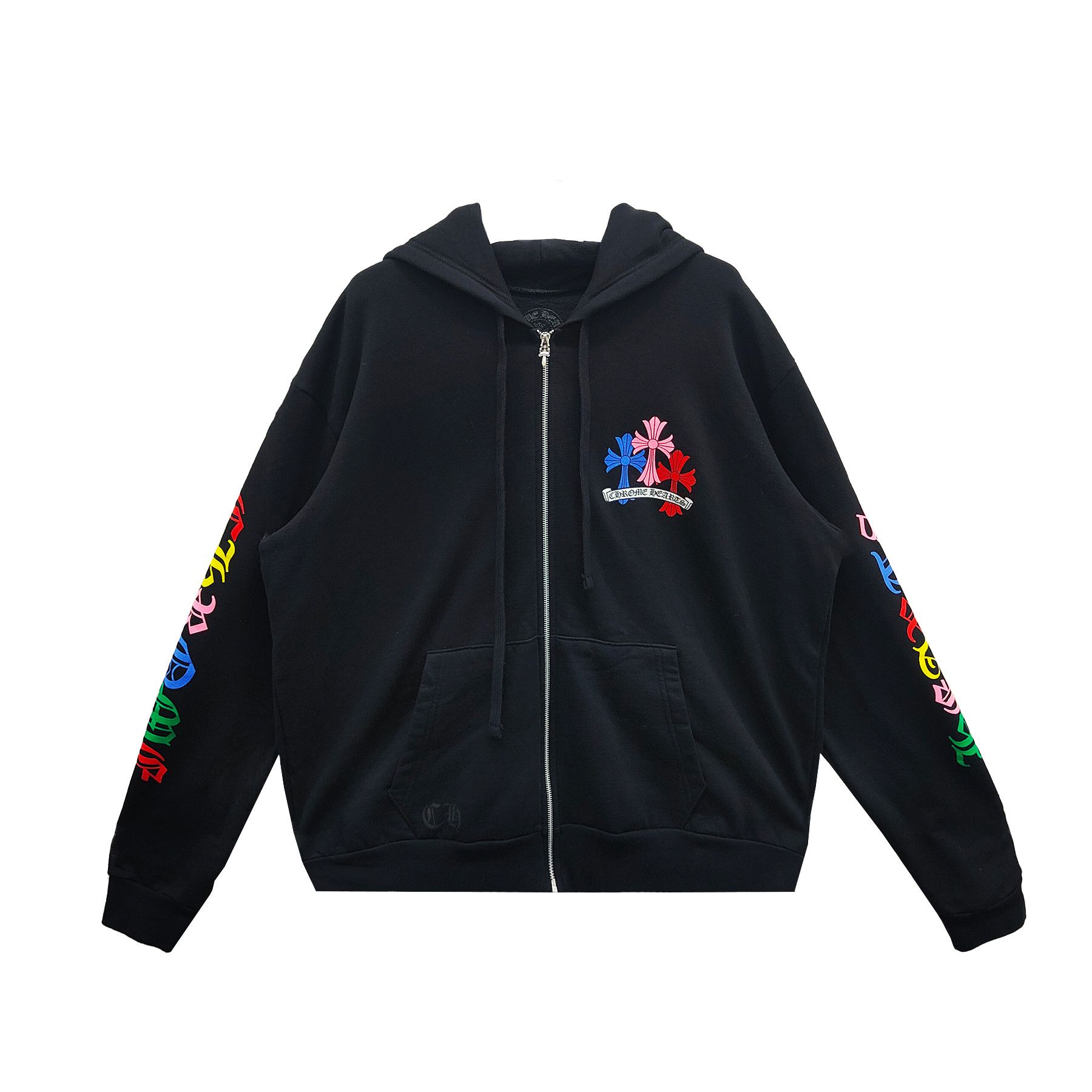 Chrome Hearts CHROME HEARTS MULTI COLOR HORSESHOE LOGO ZIP