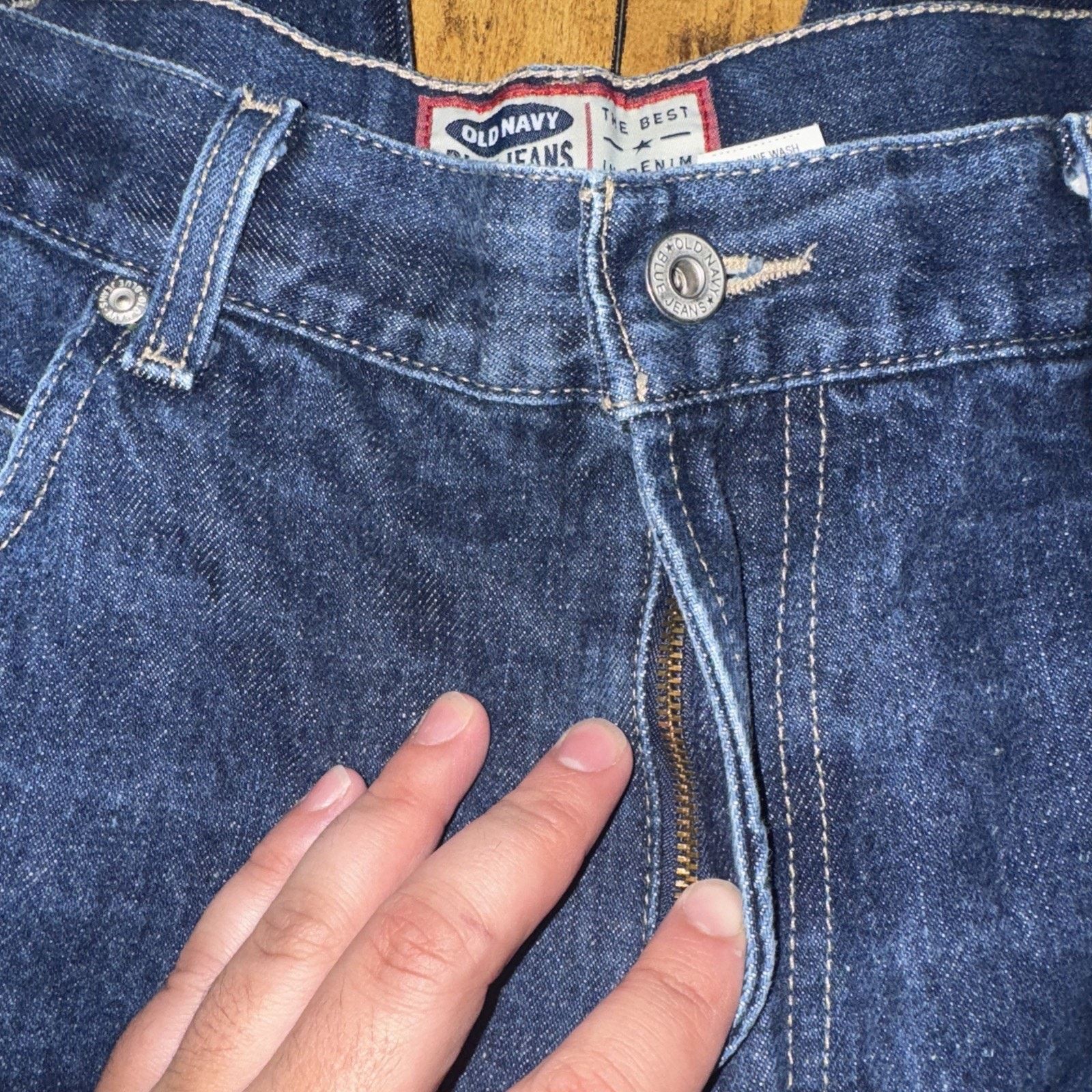 Old Navy × Vintage Old Navy Blue Jeans 38x32 Made In Mexico Wide Leg Baggy Fit Size US 38 / EU 54 - 3 Thumbnail