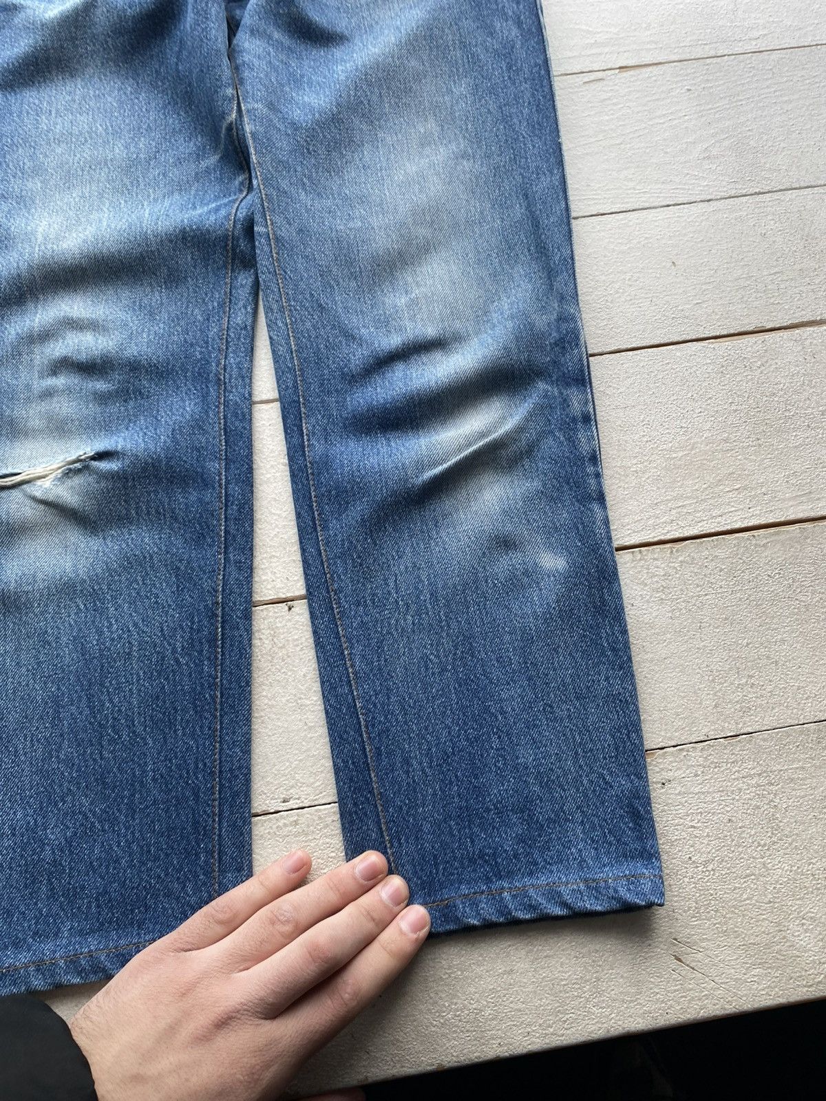 Edwin Japanese Vintage Edwin Distressed Slim Tapered Fit Jeans Size US 30 / EU 46 - 3 Thumbnail