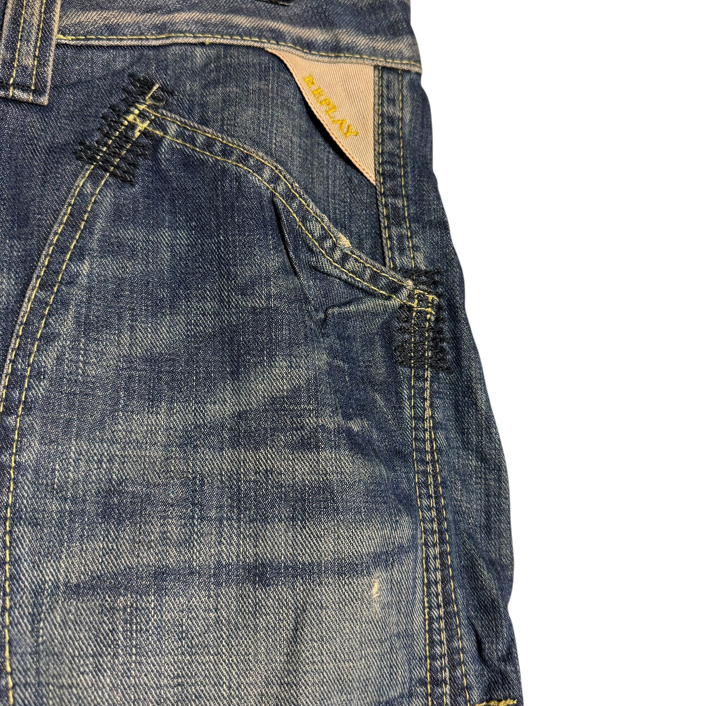 Replay 🔥RARE🔥Vintage Replay Distress Denim Jeans Made in Rumania Size US 32 / EU 48 - 3 Thumbnail