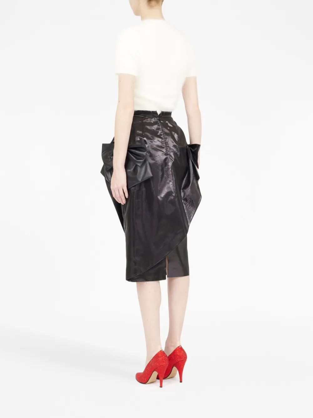 Maison Margiela o1y0625 Midi Skirt in Black Size 26" / US 2 / IT 38 - 6 Thumbnail