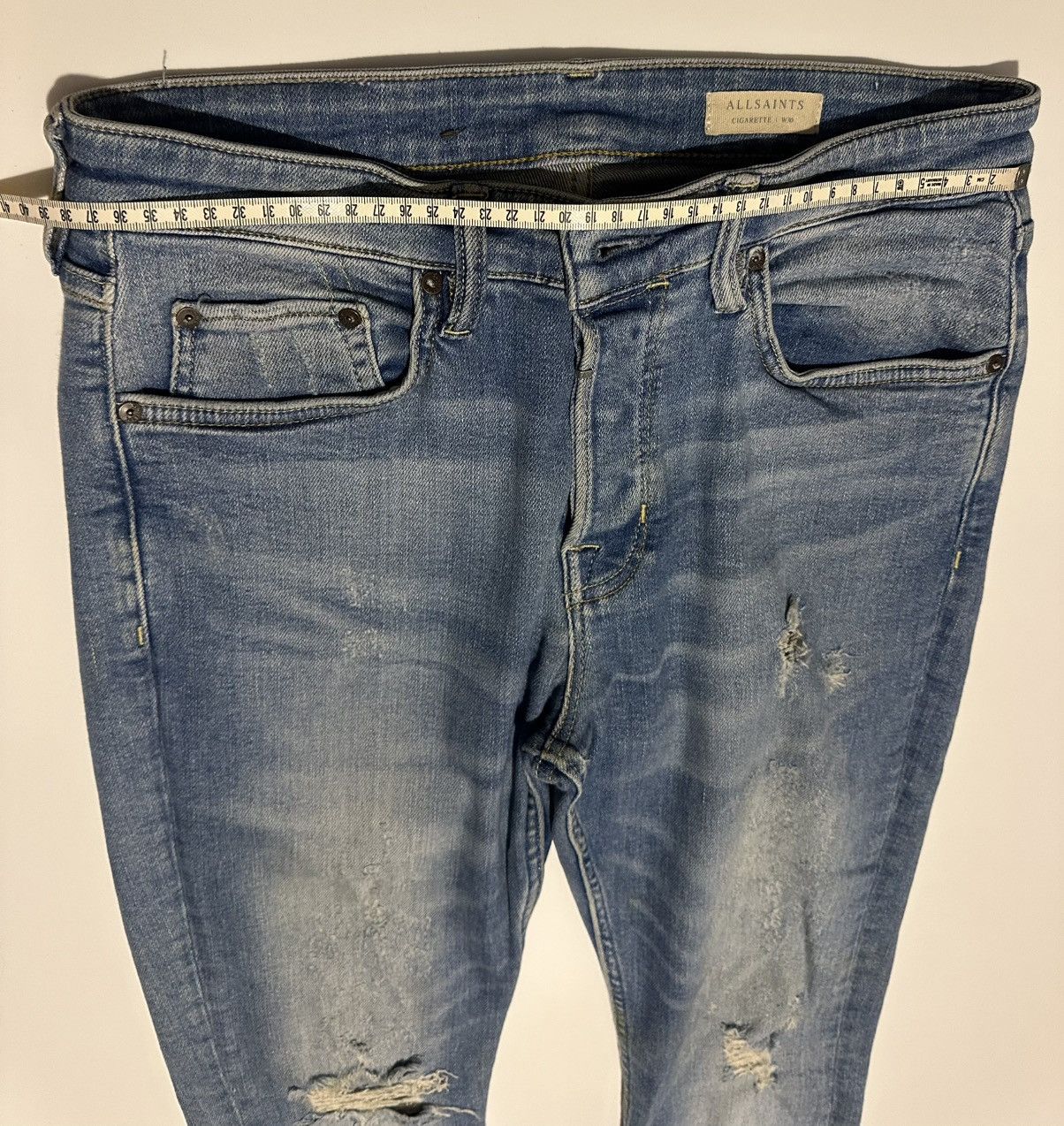 Allsaints All Saints Denim Cigarette Light Blue Size US 30 / EU 46 - 4 Thumbnail