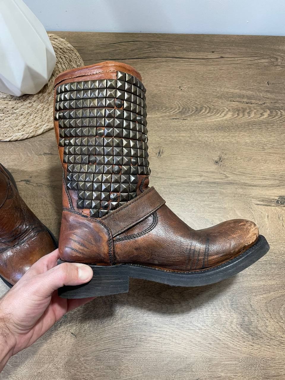 ASH ASH BOOTS BROWN LEATHER DISTRESSED MOTO BIKER Size US 6 / IT 36 - 4 Thumbnail