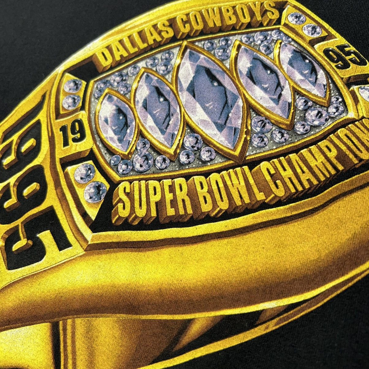 Pro Player × Vintage VTG Dallas Cowboys Tee Shirt Black Ring Super Bowl Champion Size US L / EU 52-54 / 3 - 5 Thumbnail