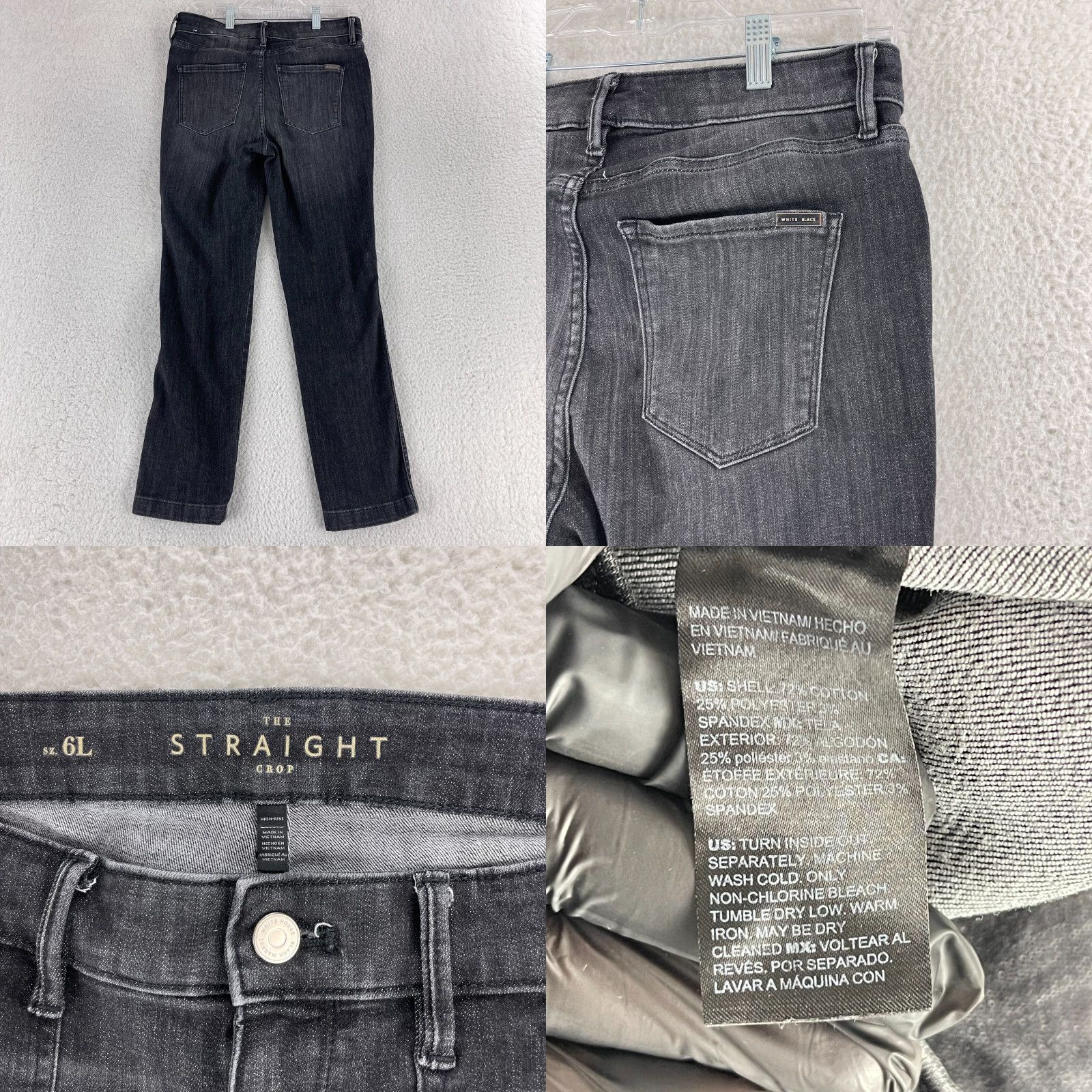 White House Black Market White House Black Market Jeans Straight Crop Womens Size 6 Tall Black Denim Mid-Rise 90s City Preppy Boys Mens Womens Size 28" / US 6 / IT 42 - 9 Thumbnail