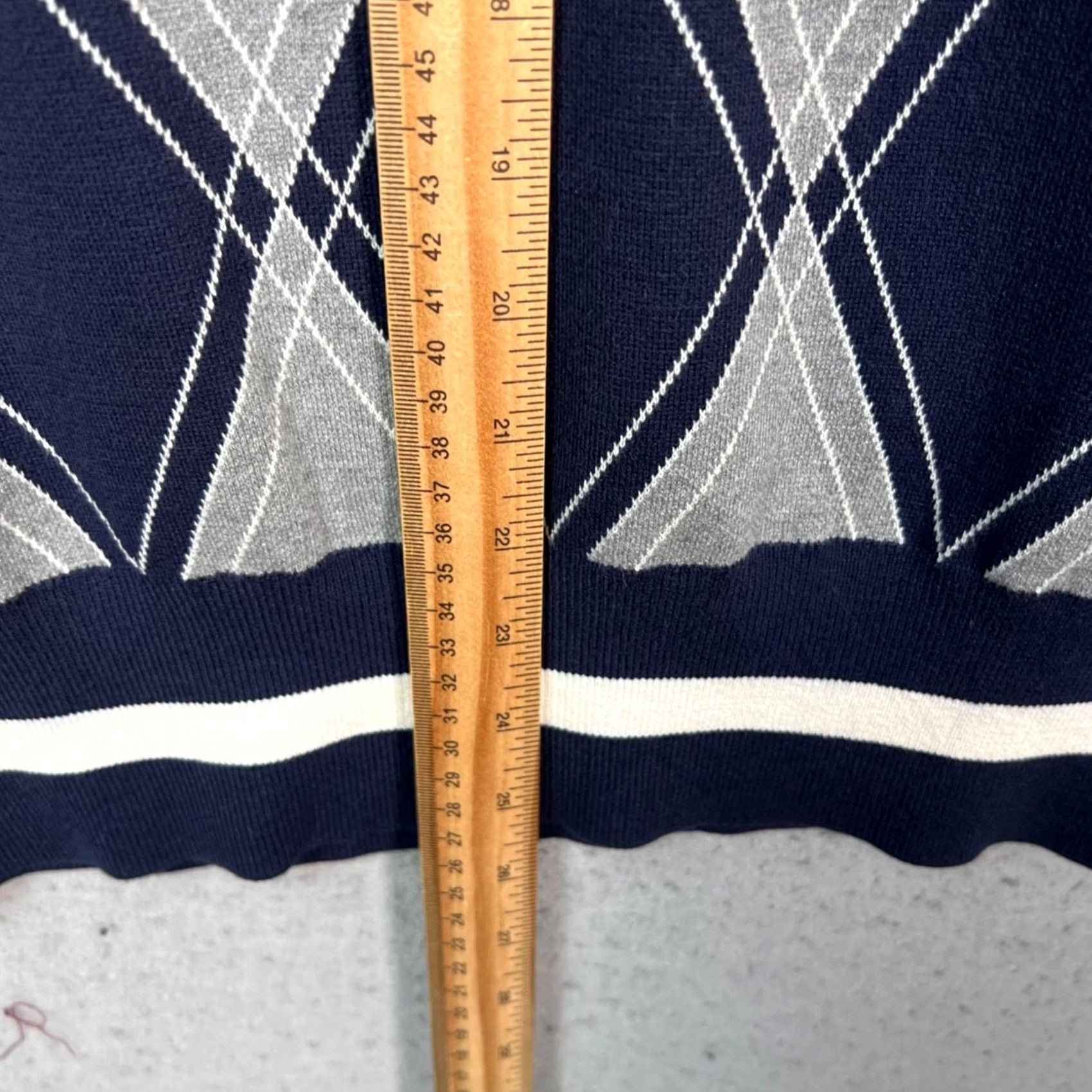 Todd Snyder Todd Snyder Mens Size Medium Argyle Vest Blue & Gray Silk Cotton Blend V-Neck Sleeveless Shirt? Size US M / EU 48-50 / 2 - 6 Thumbnail