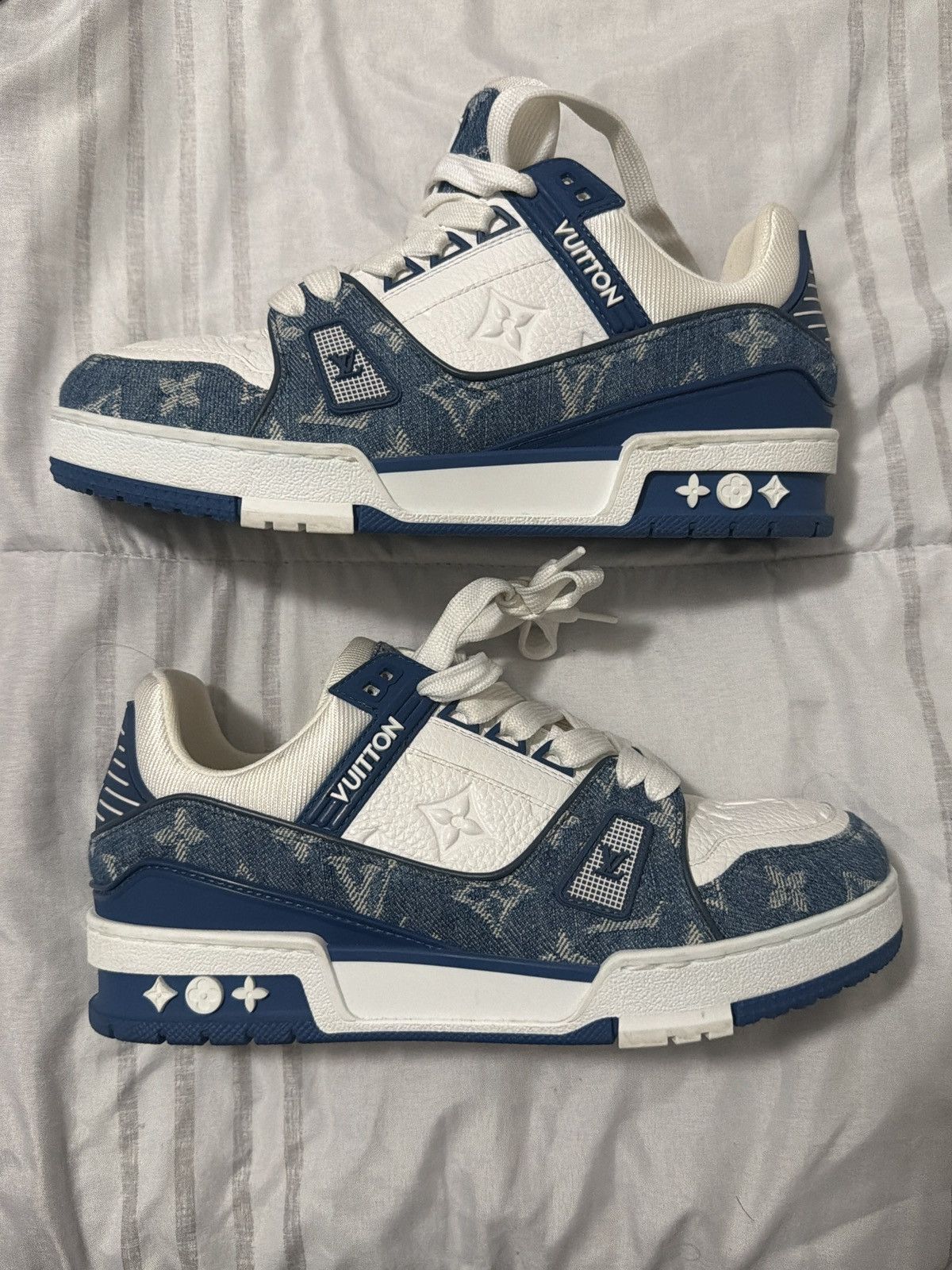 Louis Vuitton Louis Vuitton Wmns Trainer 'Monogram Denim - Light Blue' Size US 7.5 / IT 37.5 - 2 Thumbnail