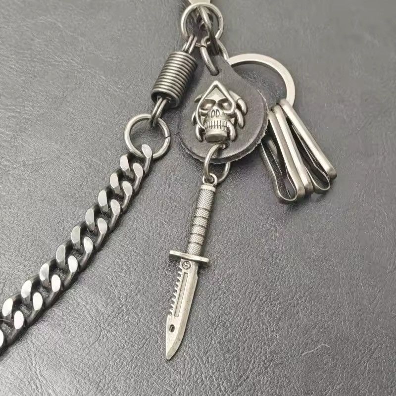 Japanese Brand × Vintage Vintage Keychain Jeans Chain Skull Dagger Belt Chain Size ONE SIZE - 6 Thumbnail