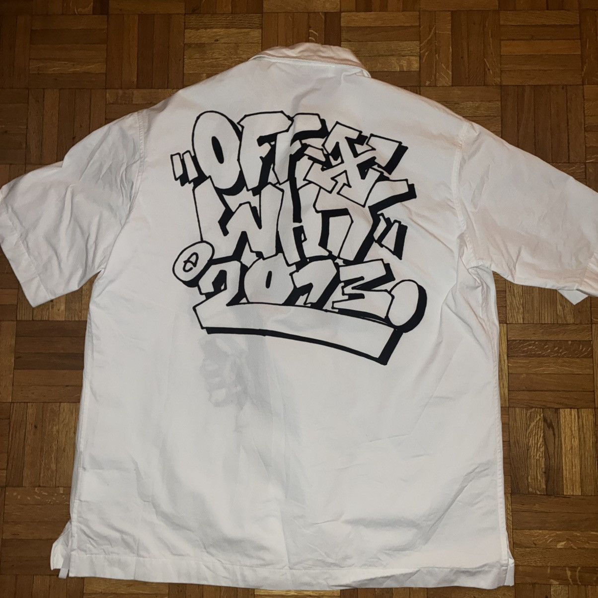 Off-White Off-White™ Graffiti Graphic Short Sleeve Shirt (White) – M Size US M / EU 48-50 / 2 - 2 Thumbnail