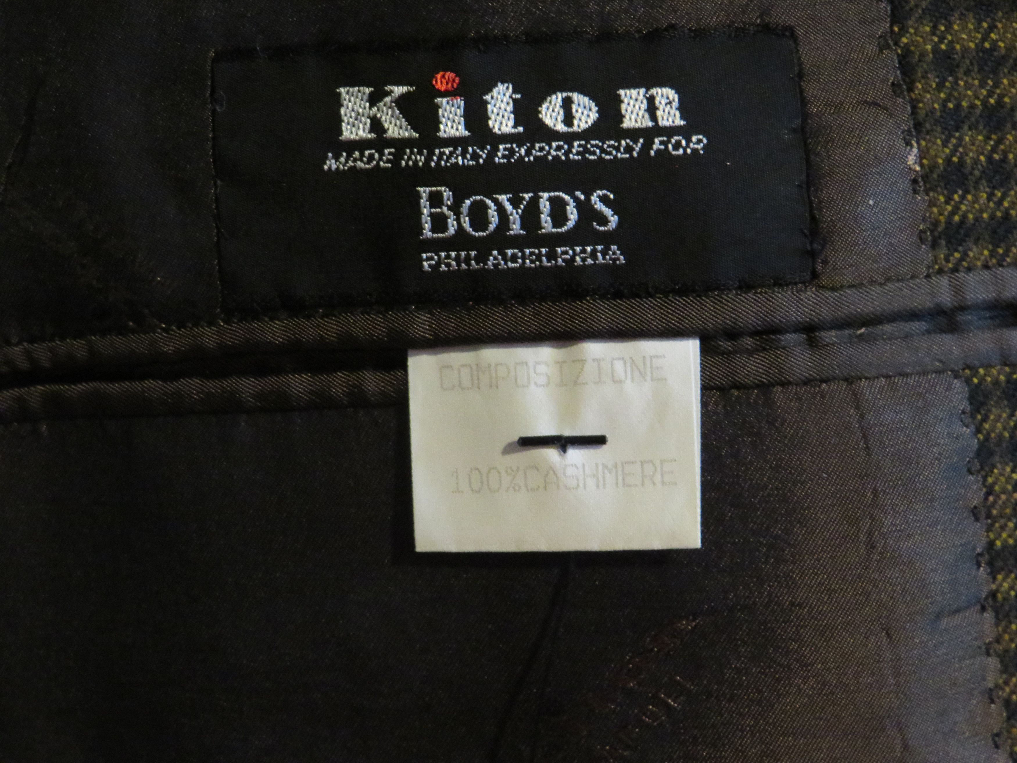Kiton Vintage Brown Plaid 100% Cashmere Three Button Blazer 46L Size 46L - 12 Thumbnail