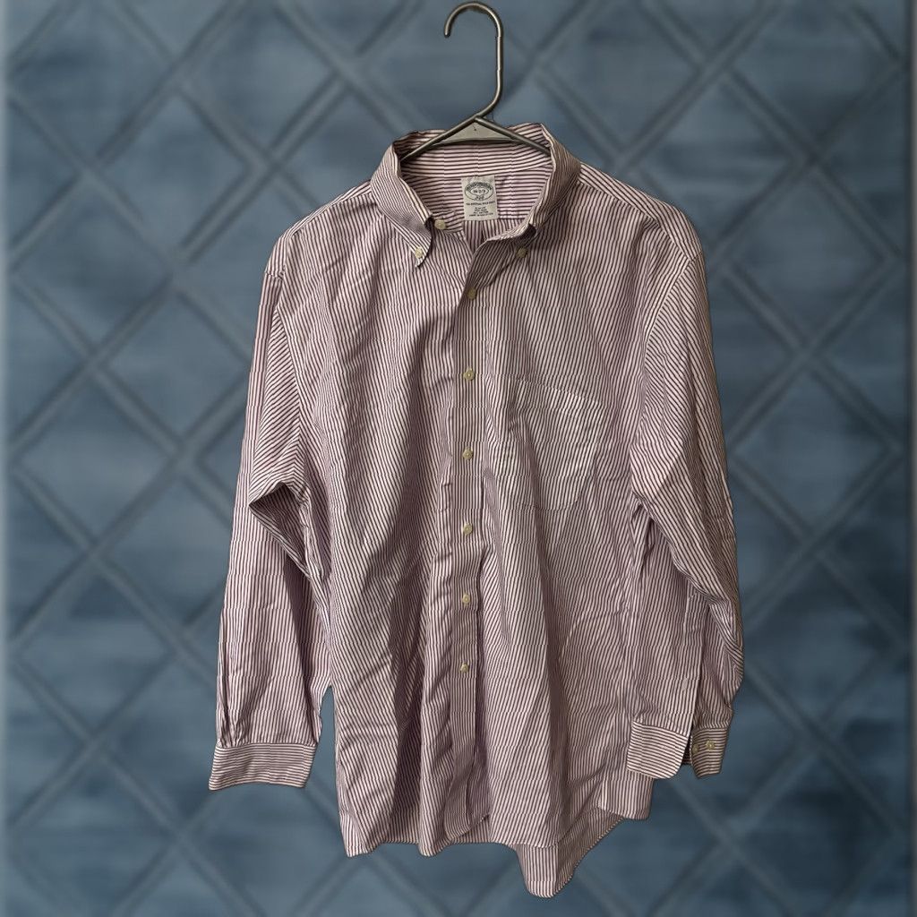 Brooks Brothers Brooks Brothers Slim Fit Purple Striped Button DOWN Sz 16-2/3 LONG SLEEVE Size US L / EU 52-54 / 3 - 1 Thumbnail
