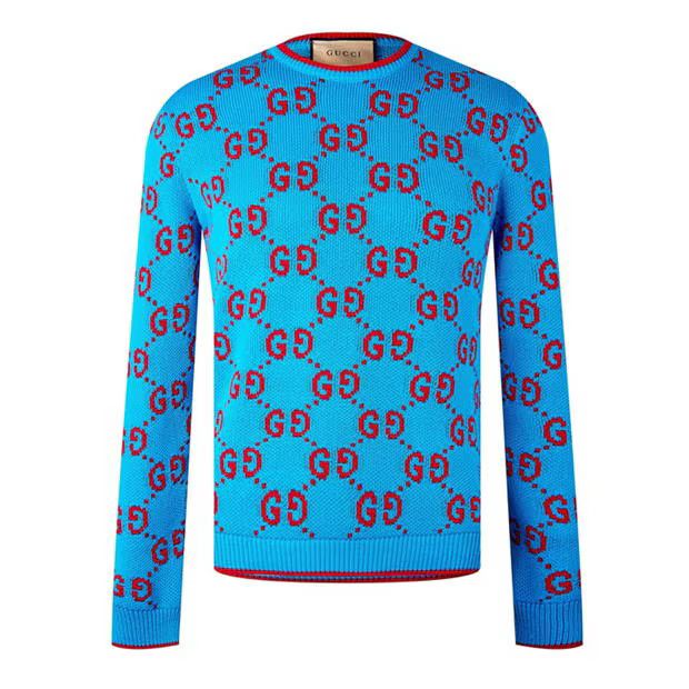 image of Gucci O1G2R1Mq0424 Sweatshirts In Tqse & Red in Tqse/Red, Men's (Size Medium)