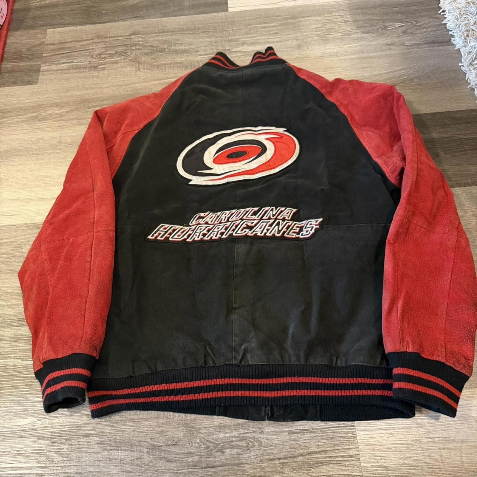 NHL Vintage Carolina hurricanes suede leather jacket 90s L Size US L / EU 52-54 / 3 - 4 Thumbnail