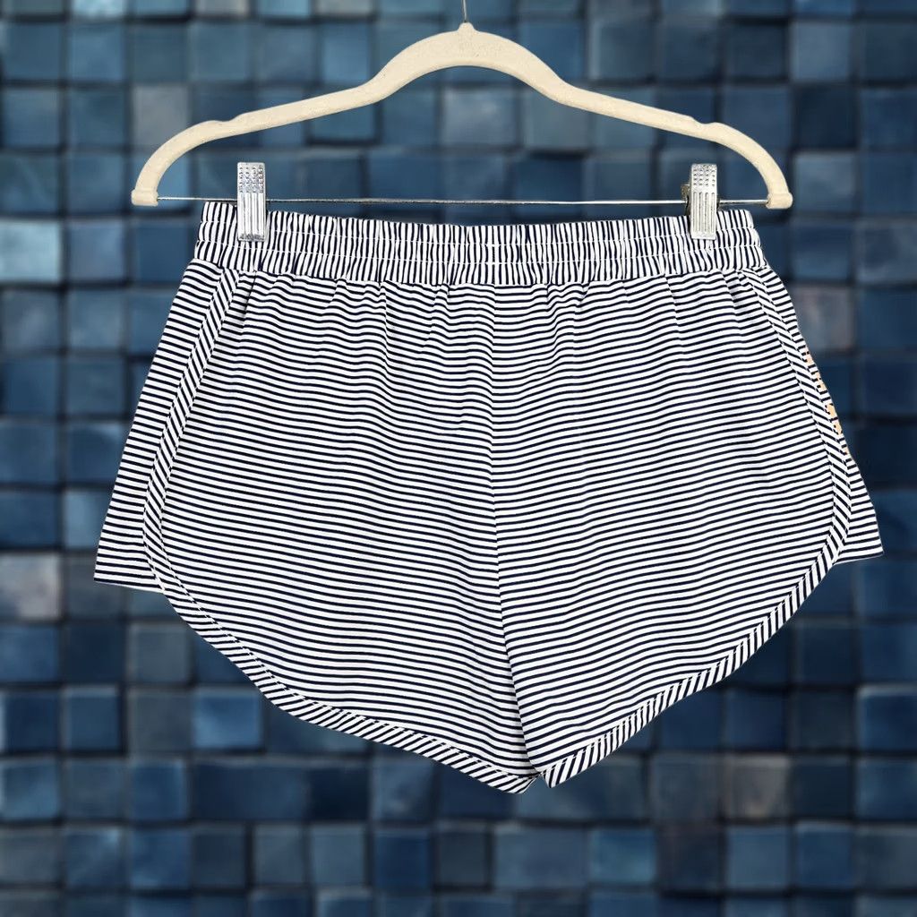 Sweaty Betty Sweaty Betty Women's Blue White Stripes Pull on Elastic waist Short Sz S Size 28" / US 6 / IT 42 - 1 Thumbnail