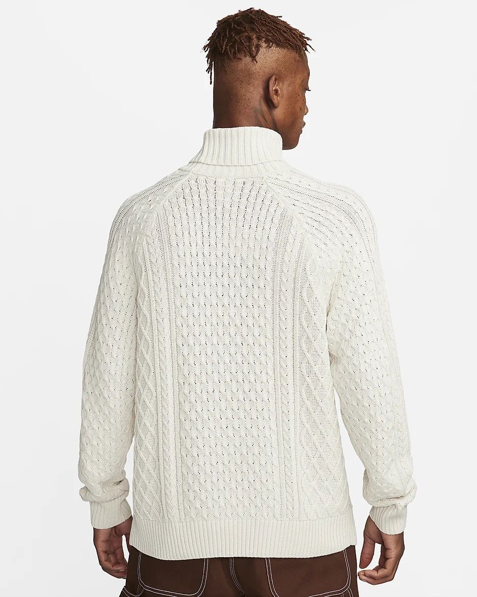 Nike Nike Life Cable Knit Turtleneck Sweater Bone Size US L / EU 52-54 / 3 - 3 Thumbnail