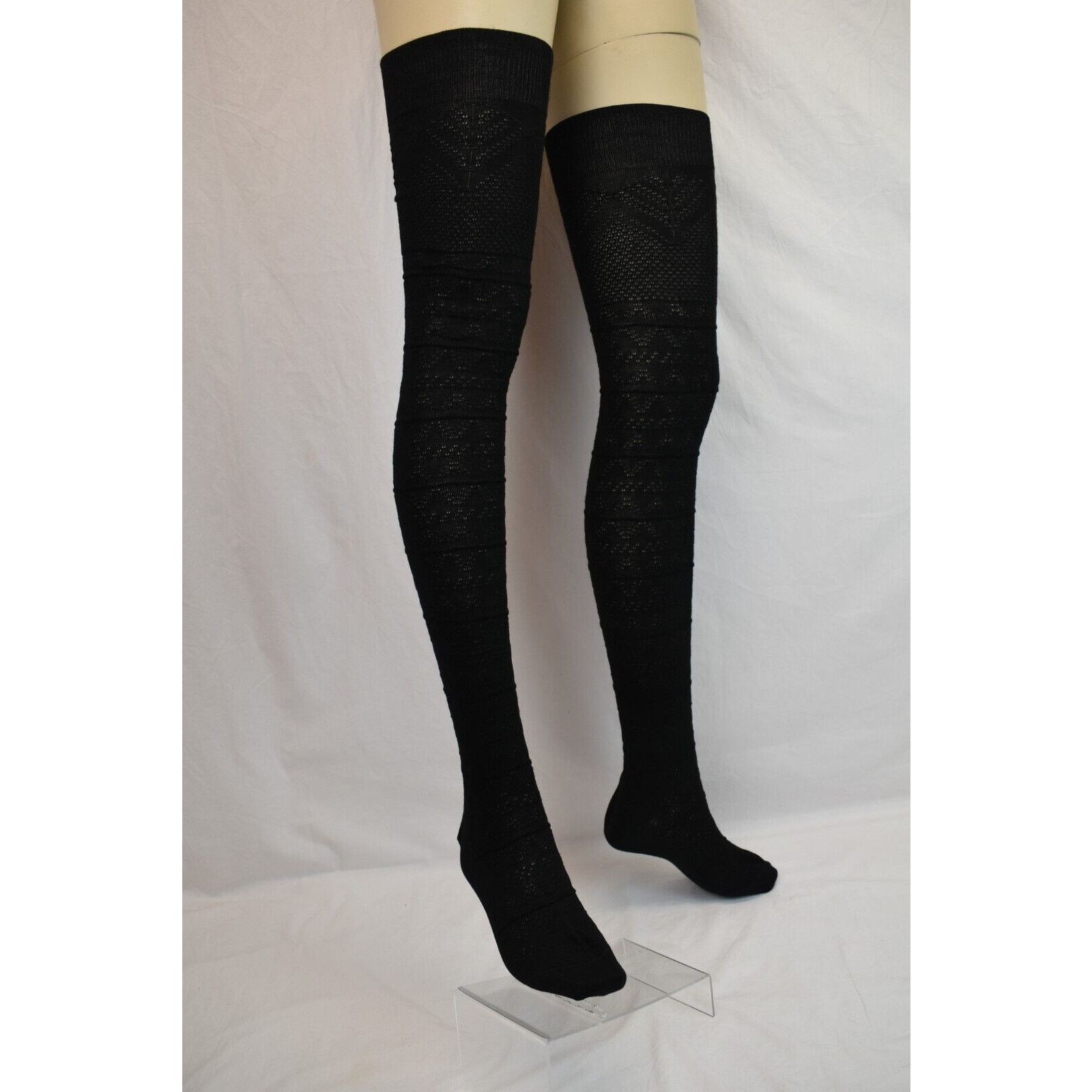 Miu Miu MIU MIU PRADA BLACK WOOL OTK BOOT LONG STOKINGS 3 L IT $725 Size ONE SIZE - 4 Thumbnail