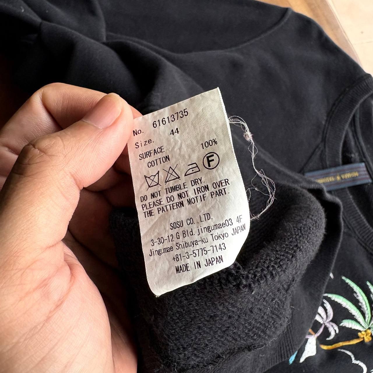 Maison MIHARA YASUHIRO 2017 Mihara Yasuhiro Embroidered Black Sweatshirt Size US M / EU 48-50 / 2 - 13 Thumbnail