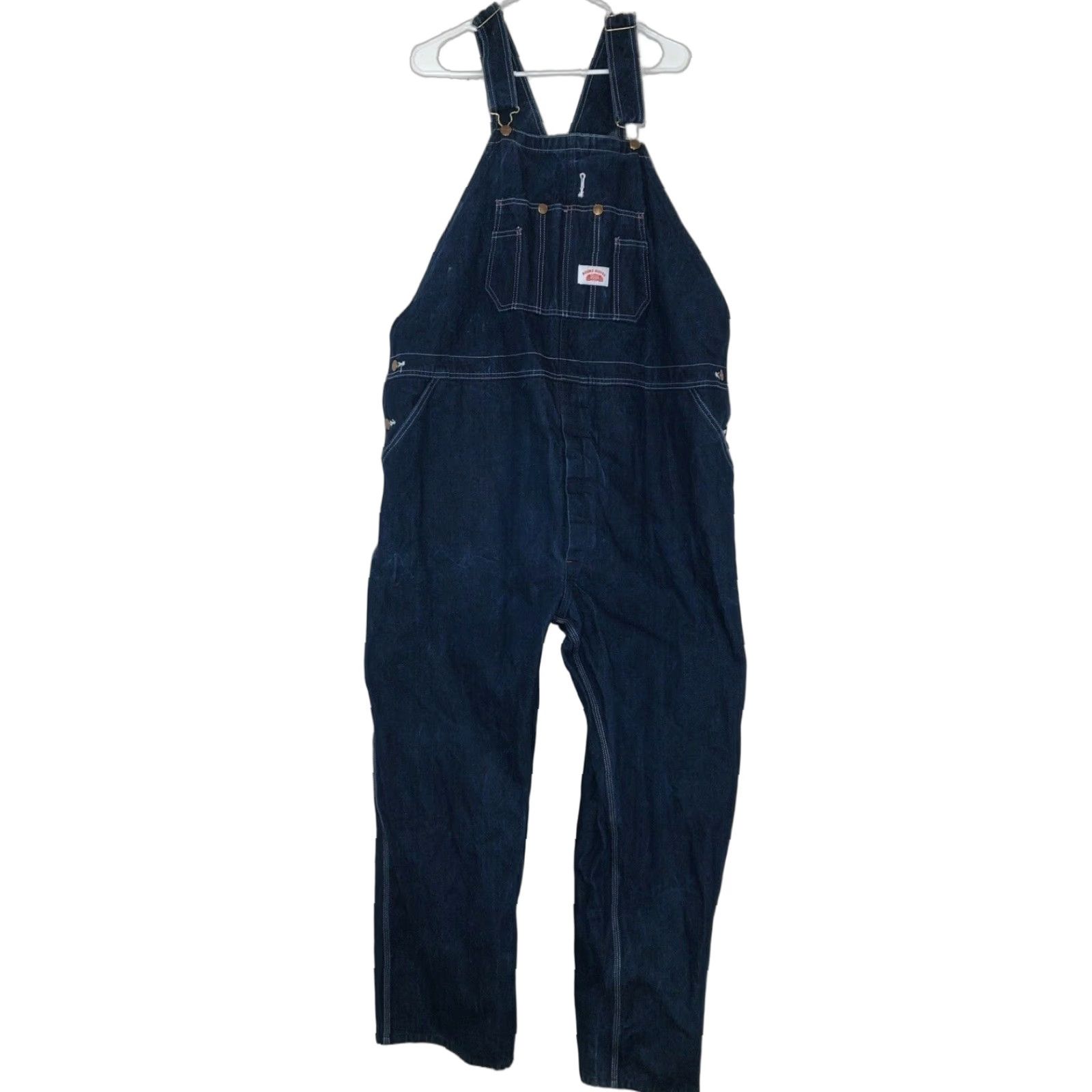 Denime ROUND HOUSE Blue Denim Overalls Mens 48x30 Work Bib Overalls - EXCELLENT Size US 32 / EU 48 - 1 Thumbnail